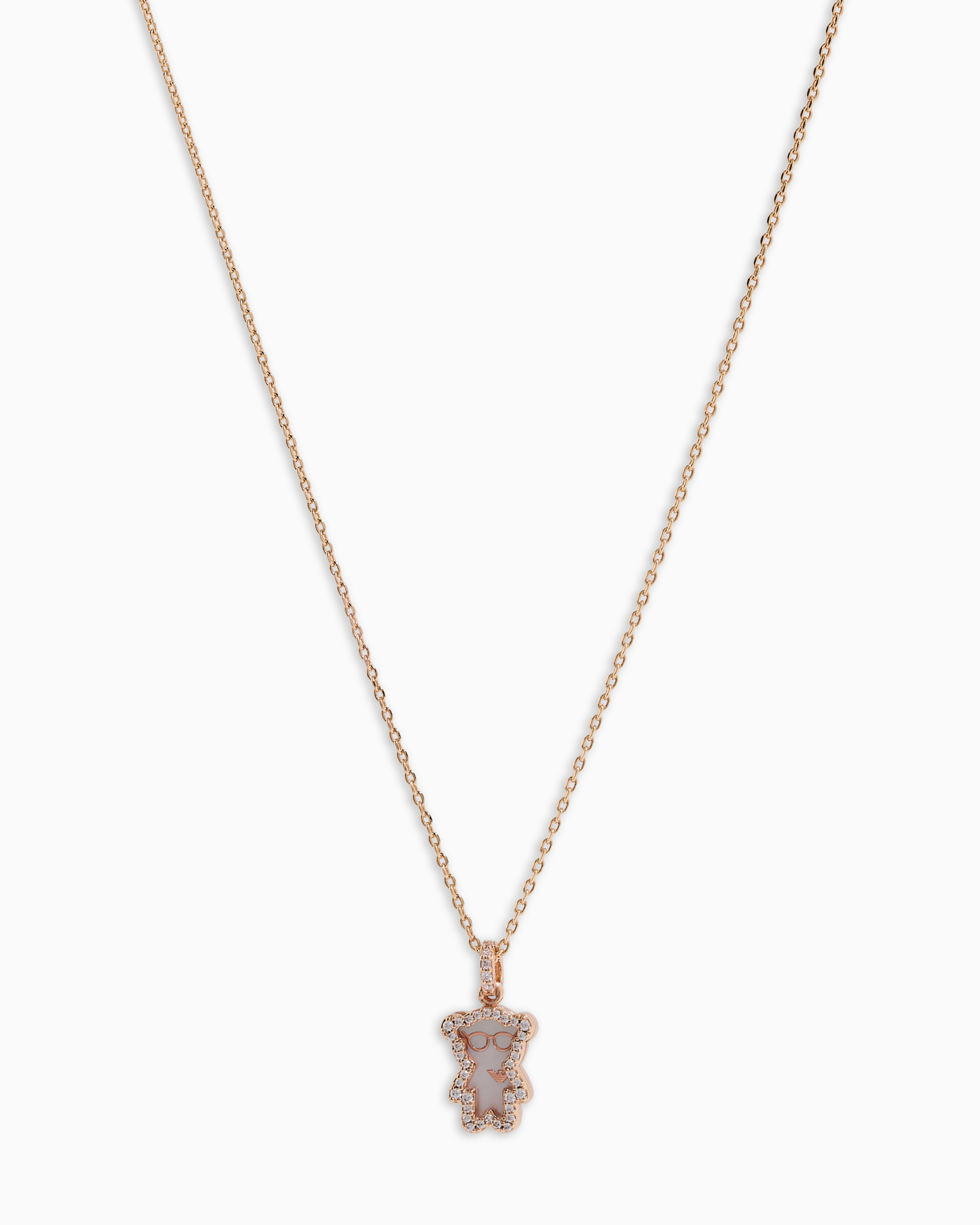 Emporio Armani - Rose Gold-Tone Brass Pendant Necklace, Woman, Multicoloured, Size: TU