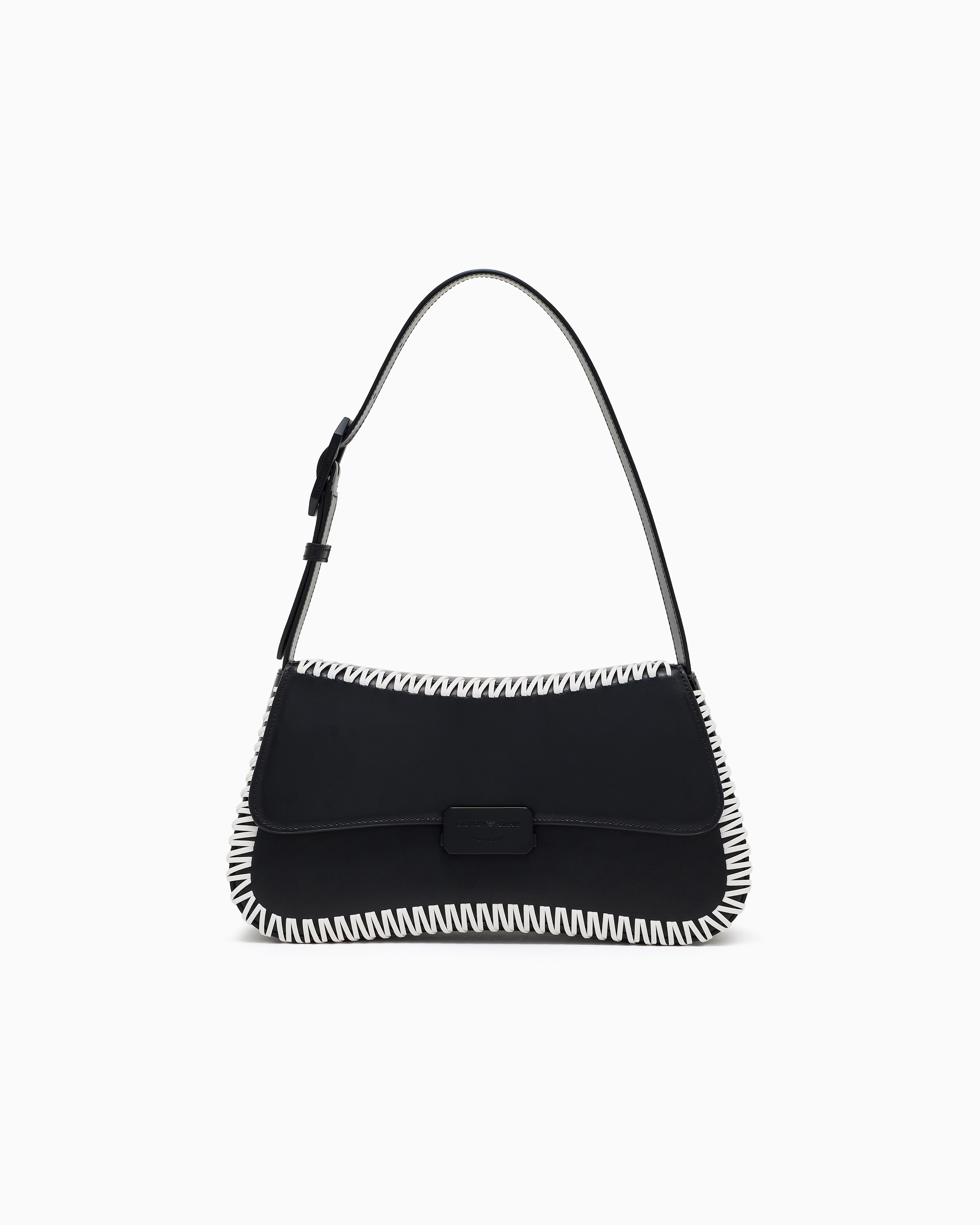 Emporio Armani Leather Shoulder Bag With Interweaving