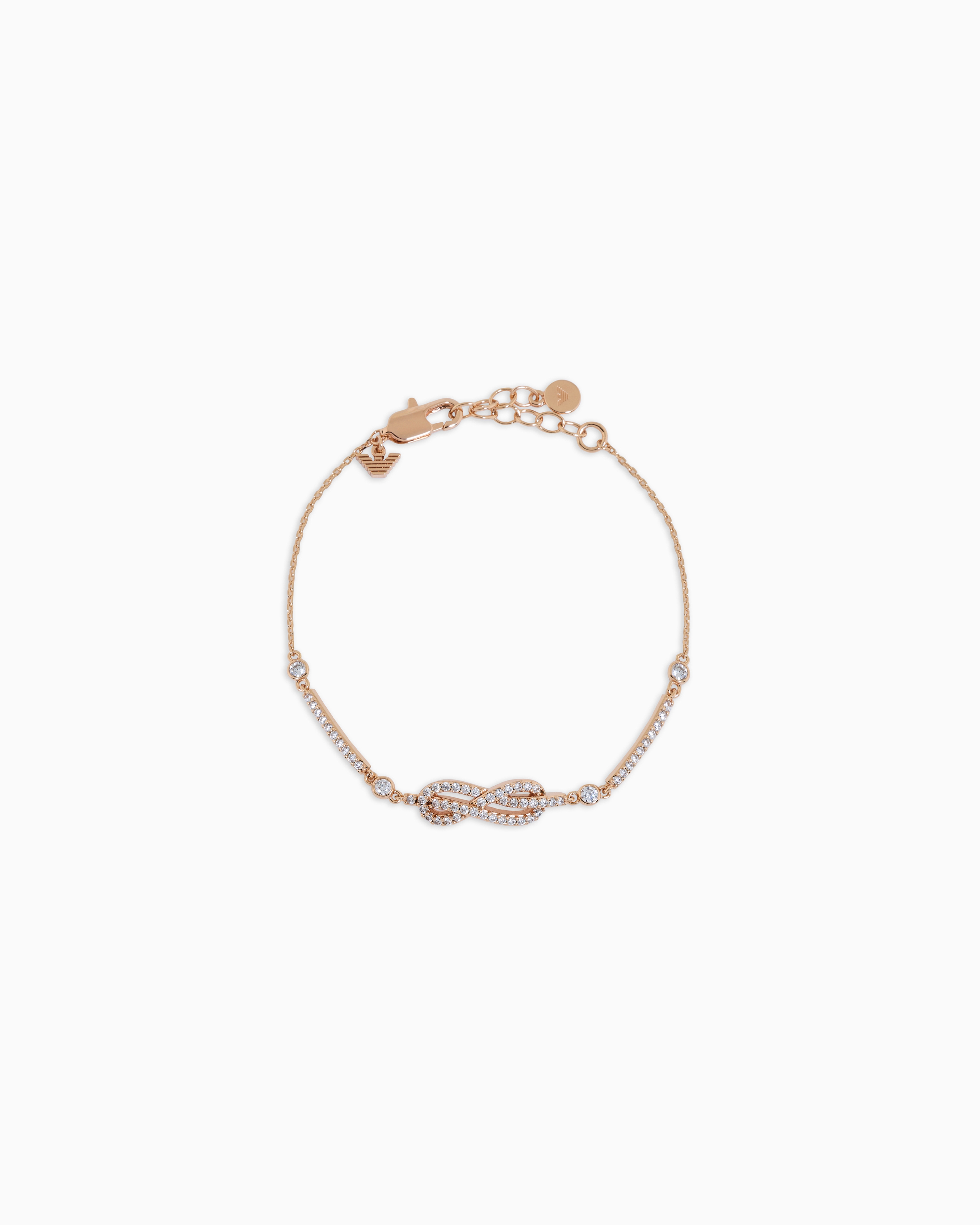 Emporio Armani - Rose Gold-Tone Brass Station Bracelet, Woman, Multicoloured, Size: TU