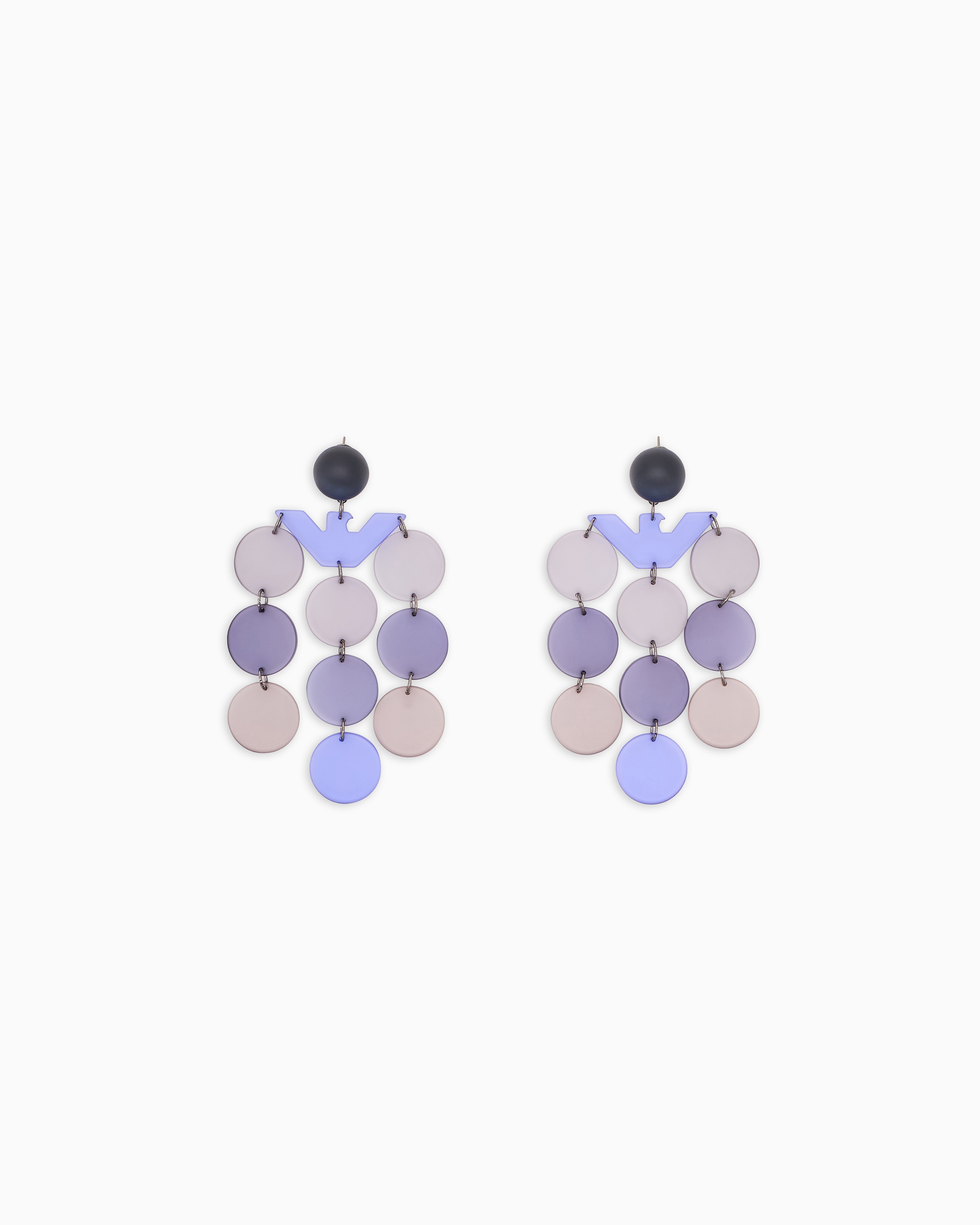 Emporio Armani - Pendant earrings with geometric elements and an eagle , Woman, Blue, Size: TU
