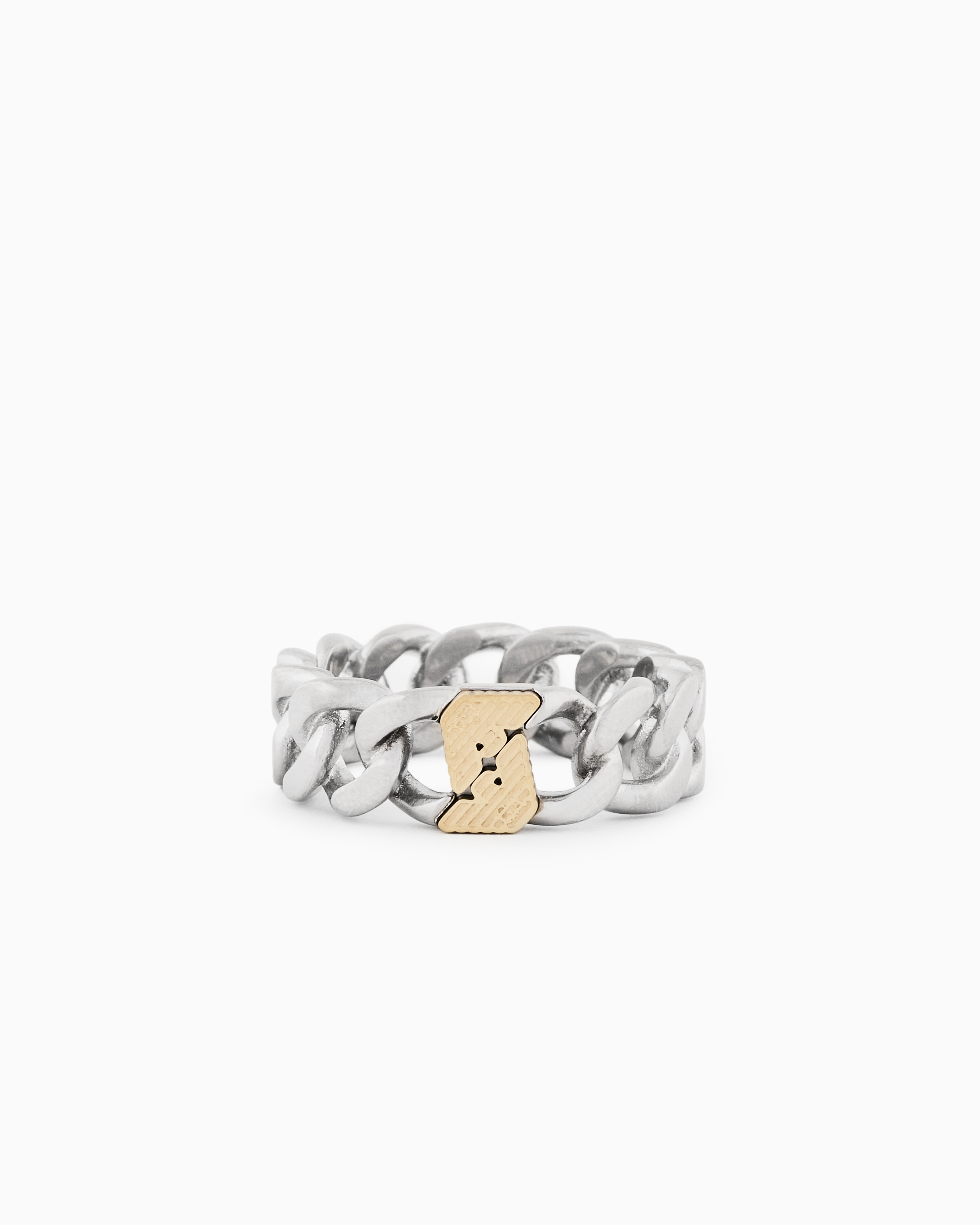 Emporio Armani - Two-Tone Stainless Steel Band Ring, Man, Multicoloured, Size: