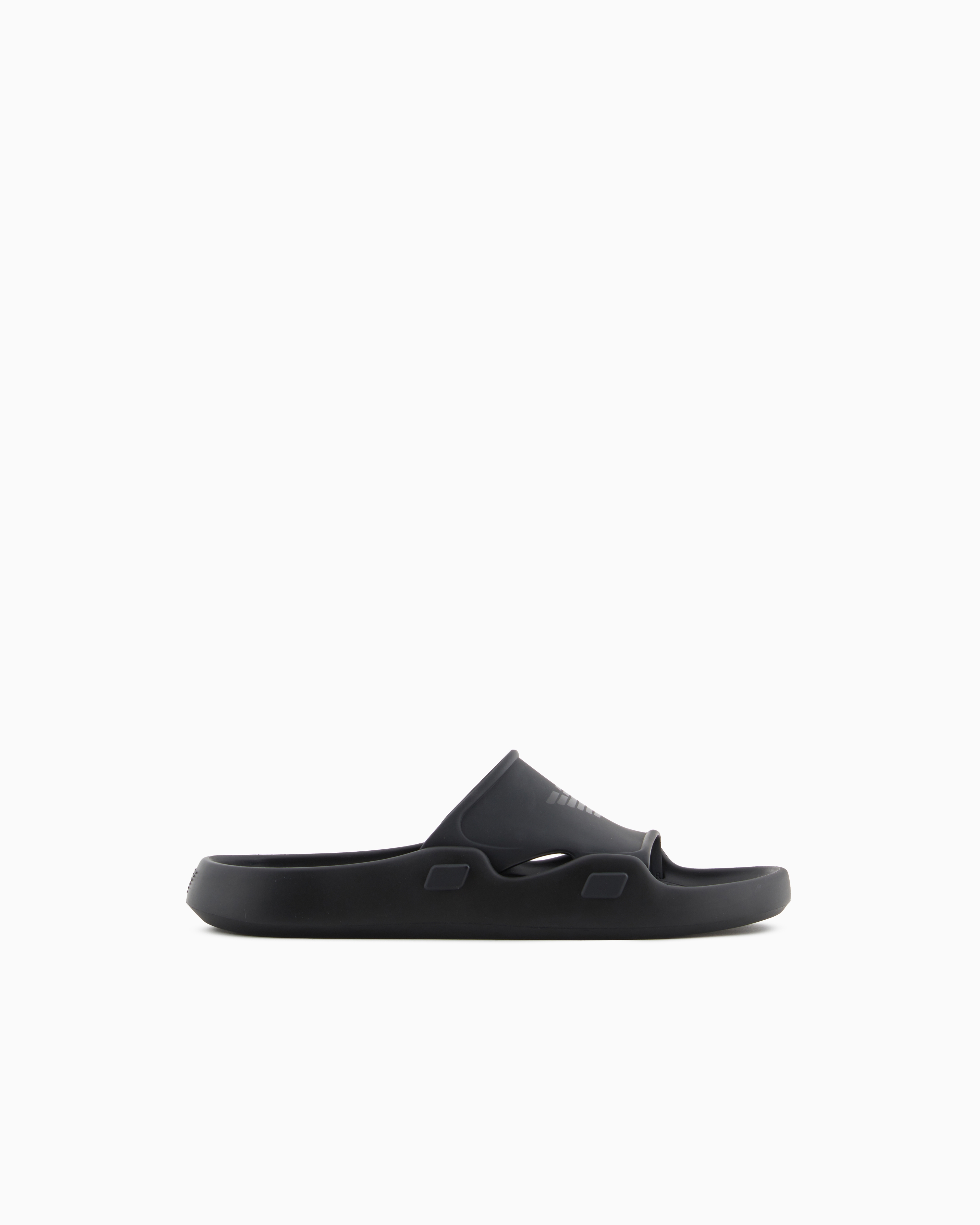 Emporio Armani - Logoband PVC slides with eagle, Unisex, Black, Size: