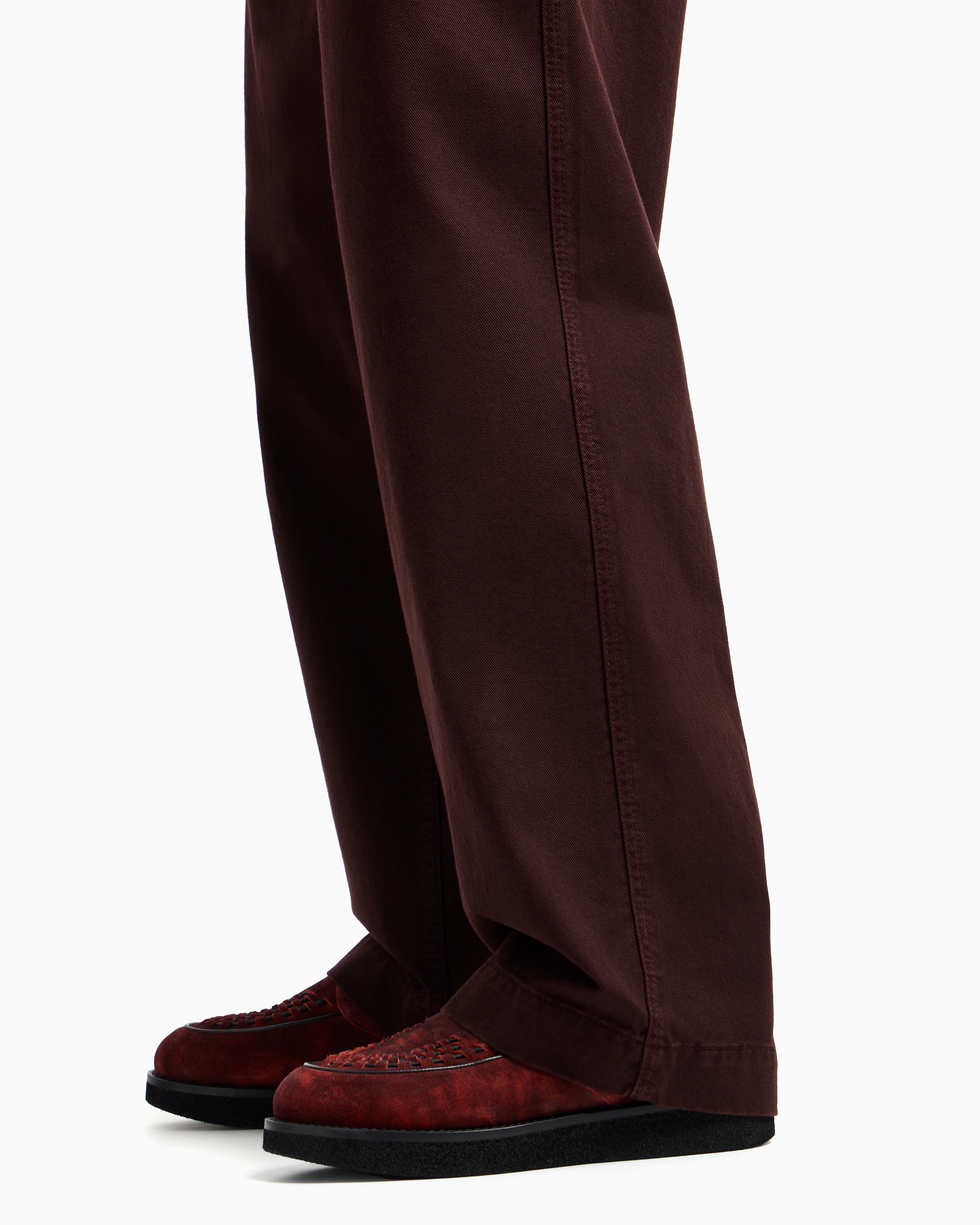 Emporio Armani New York Capsule Collection Drill Trousers In Brown