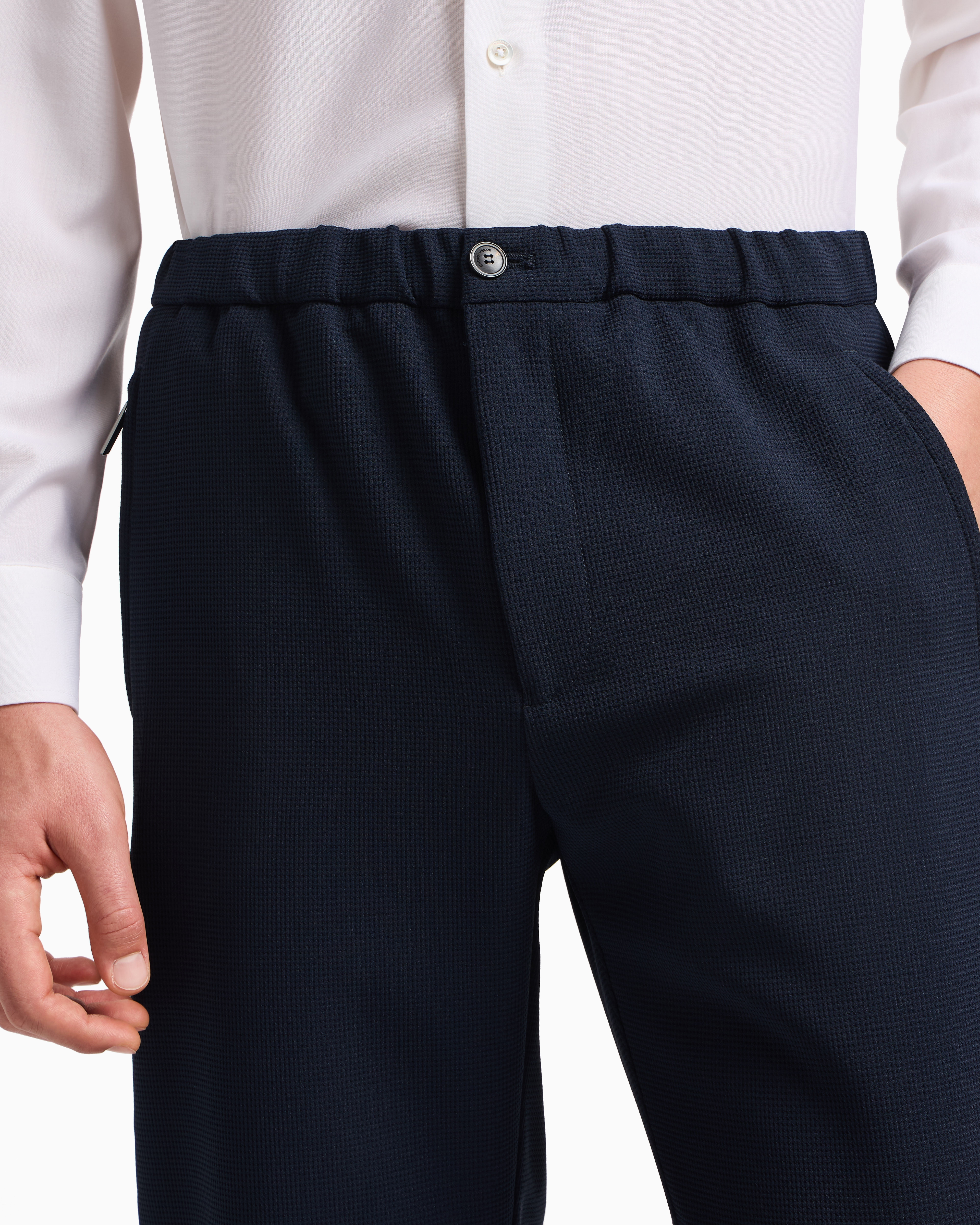 Emporio Armani Jersey Trousers With Logo Bands