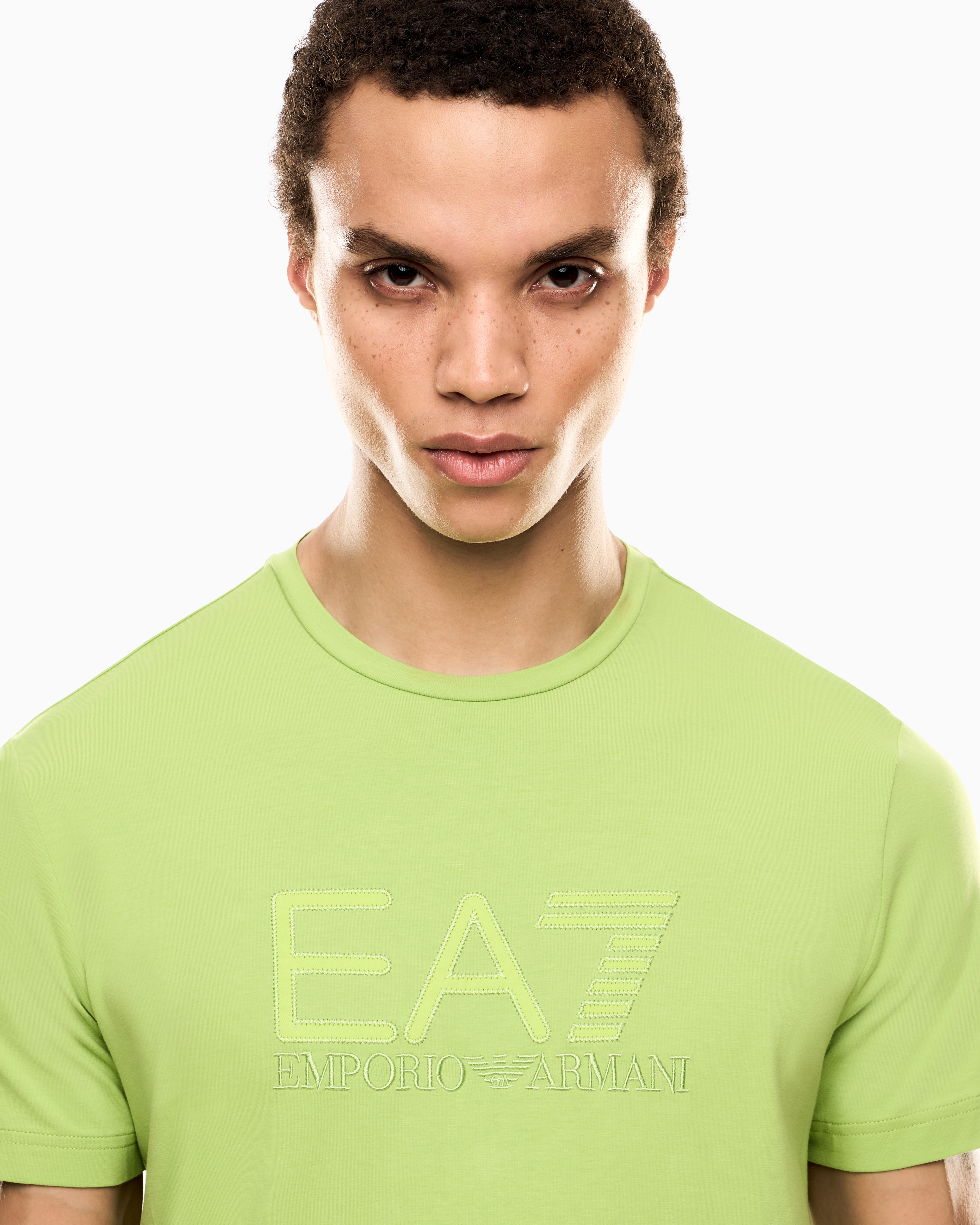 Visibility short-sleeved T-shirt in cotton stretch jersey | EA7