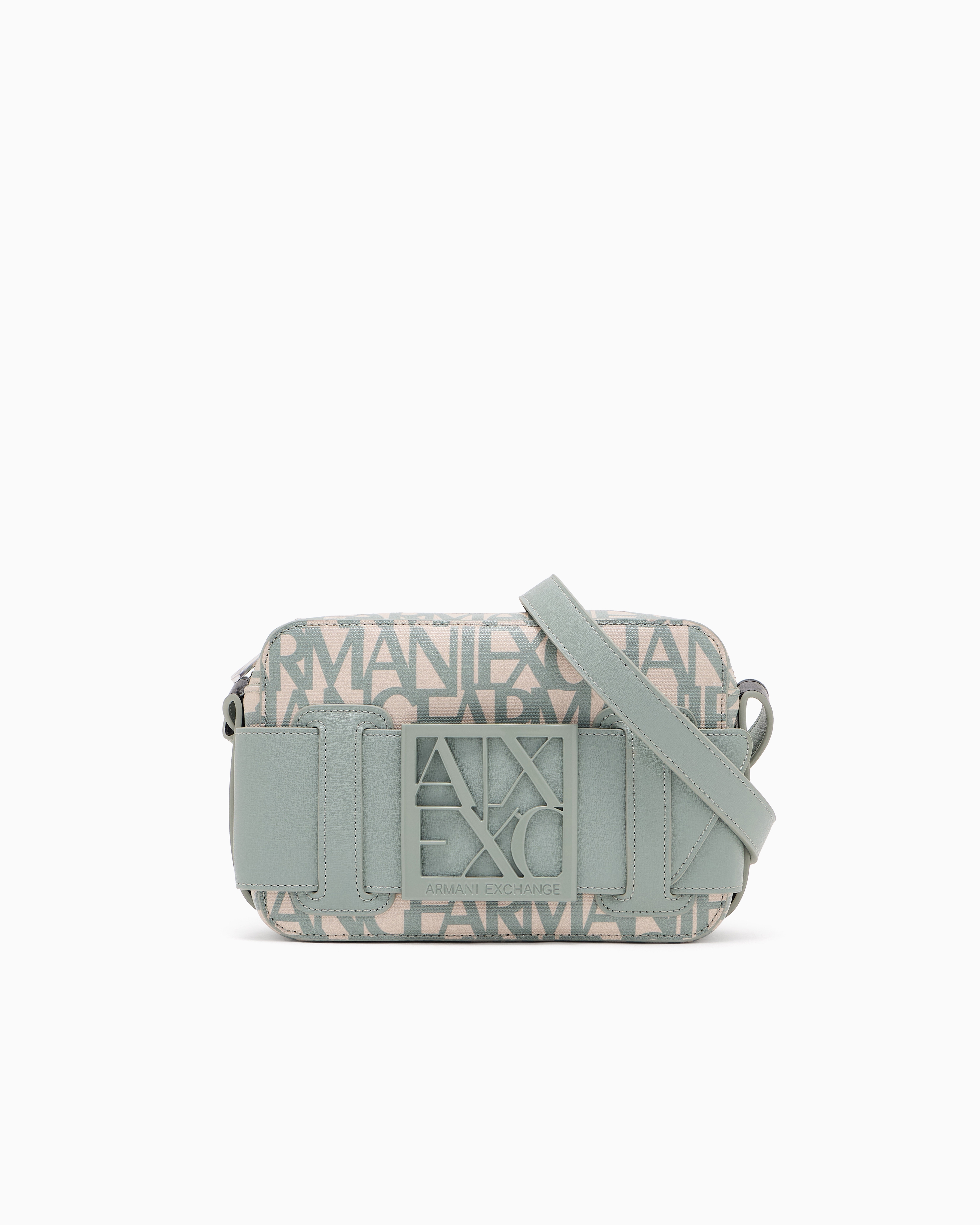Armani Exchange Camera Case Bag With Contrasting Detail In Green