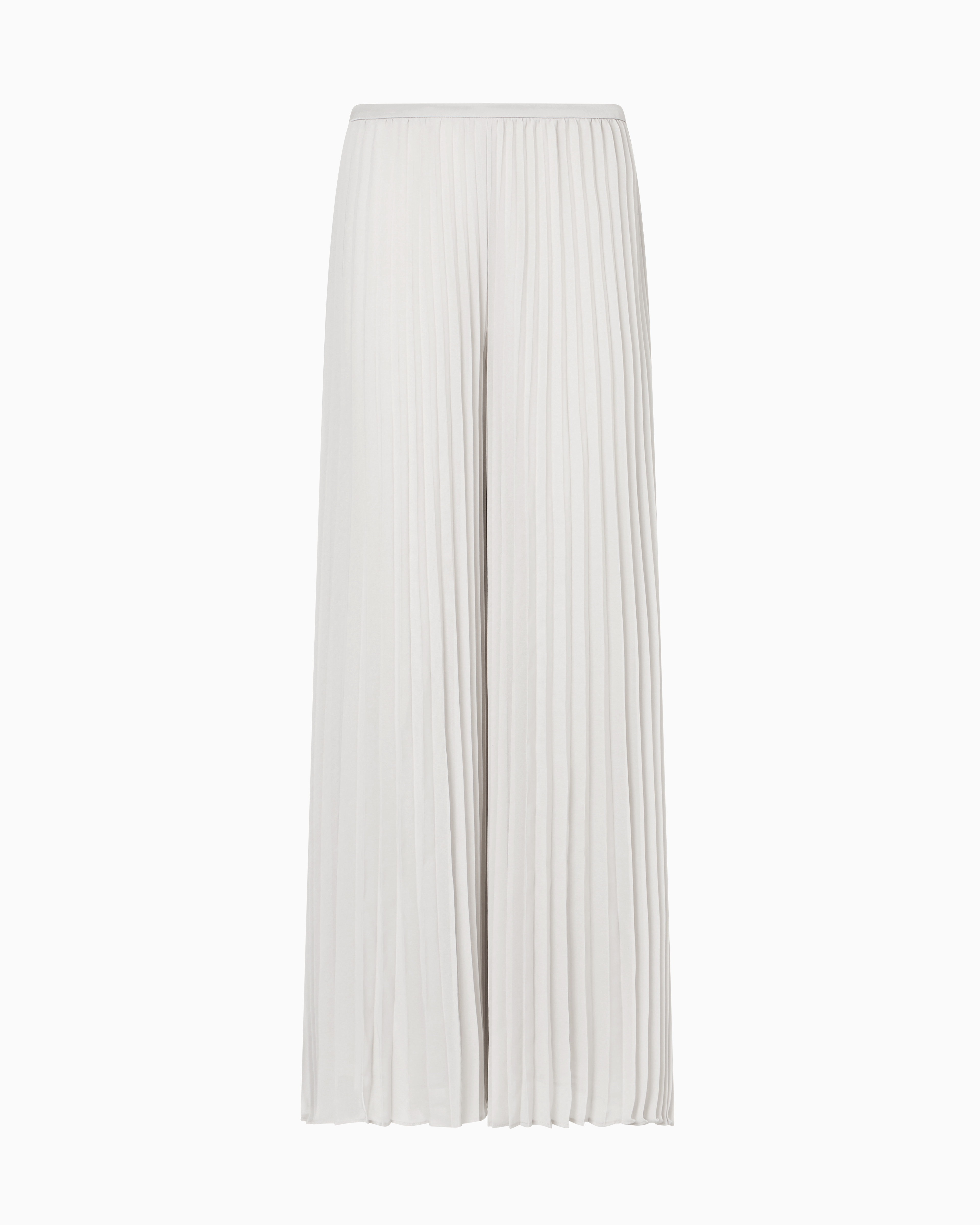 Emporio Armani Pleated Trousers In Technical Georgette In Grey