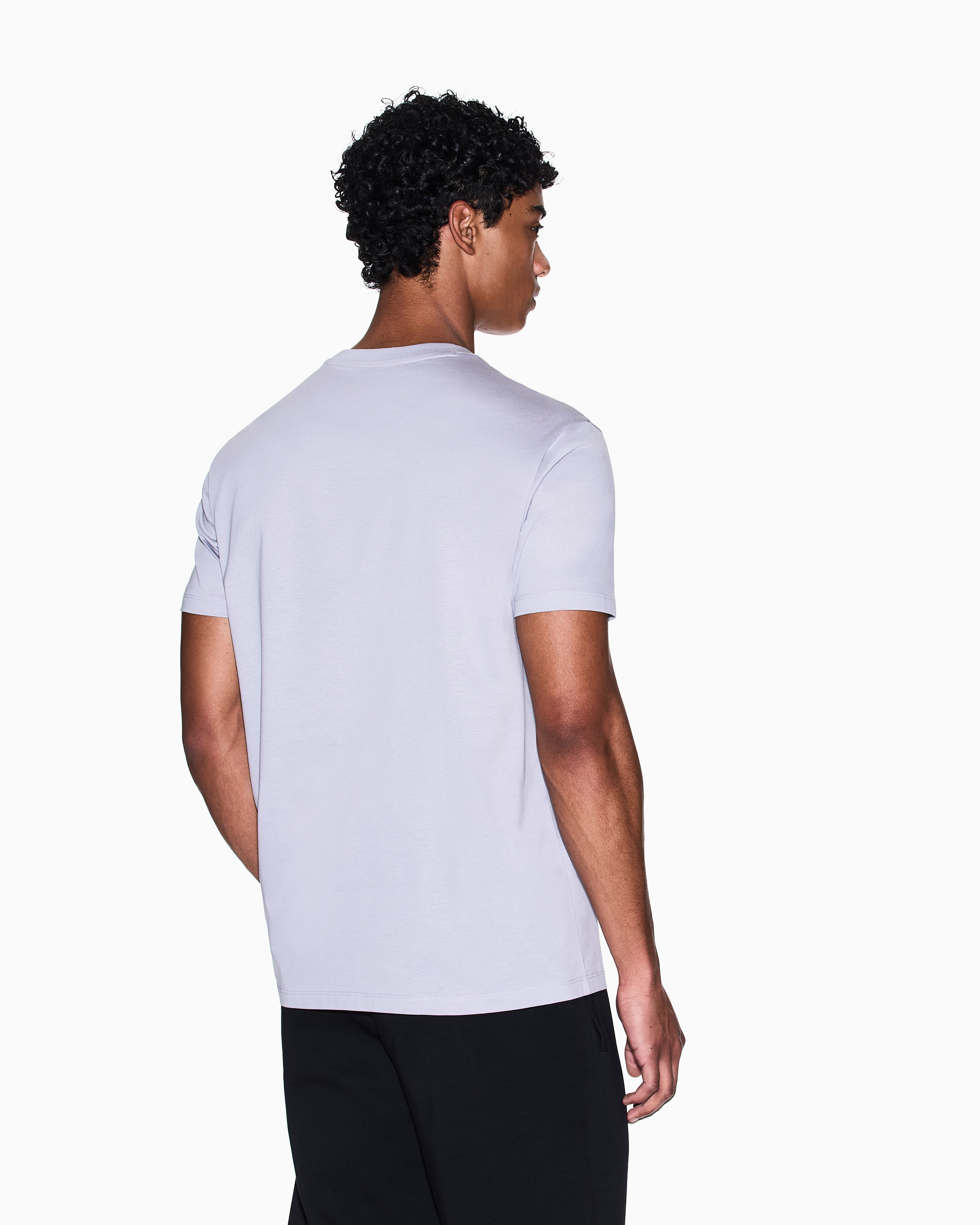 Armani Exchange - Regular fit t-shirt with vinyl logo print, Man, Purple, Size: