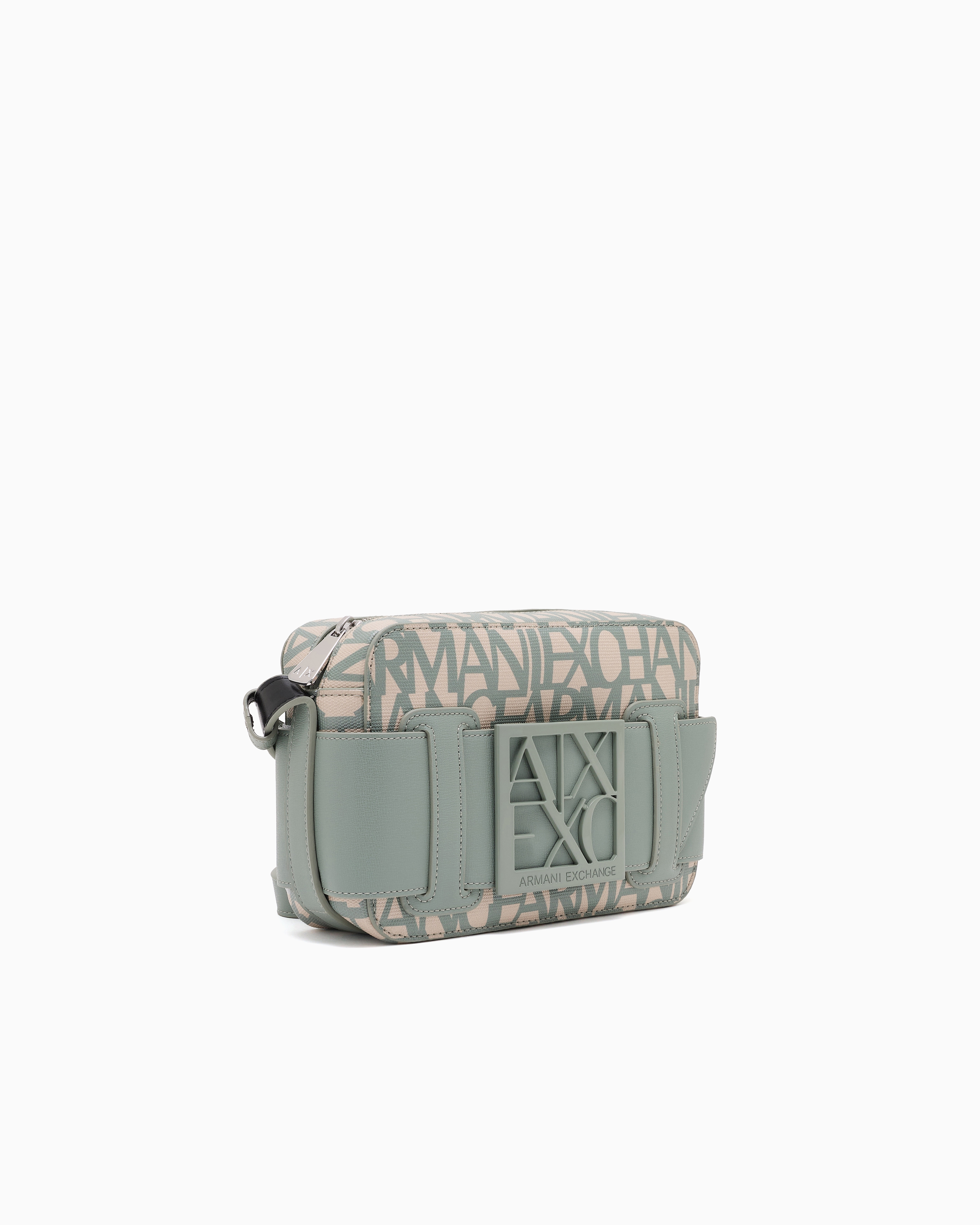 Armani Exchange Camera Case Bag With Contrasting Detail In Green