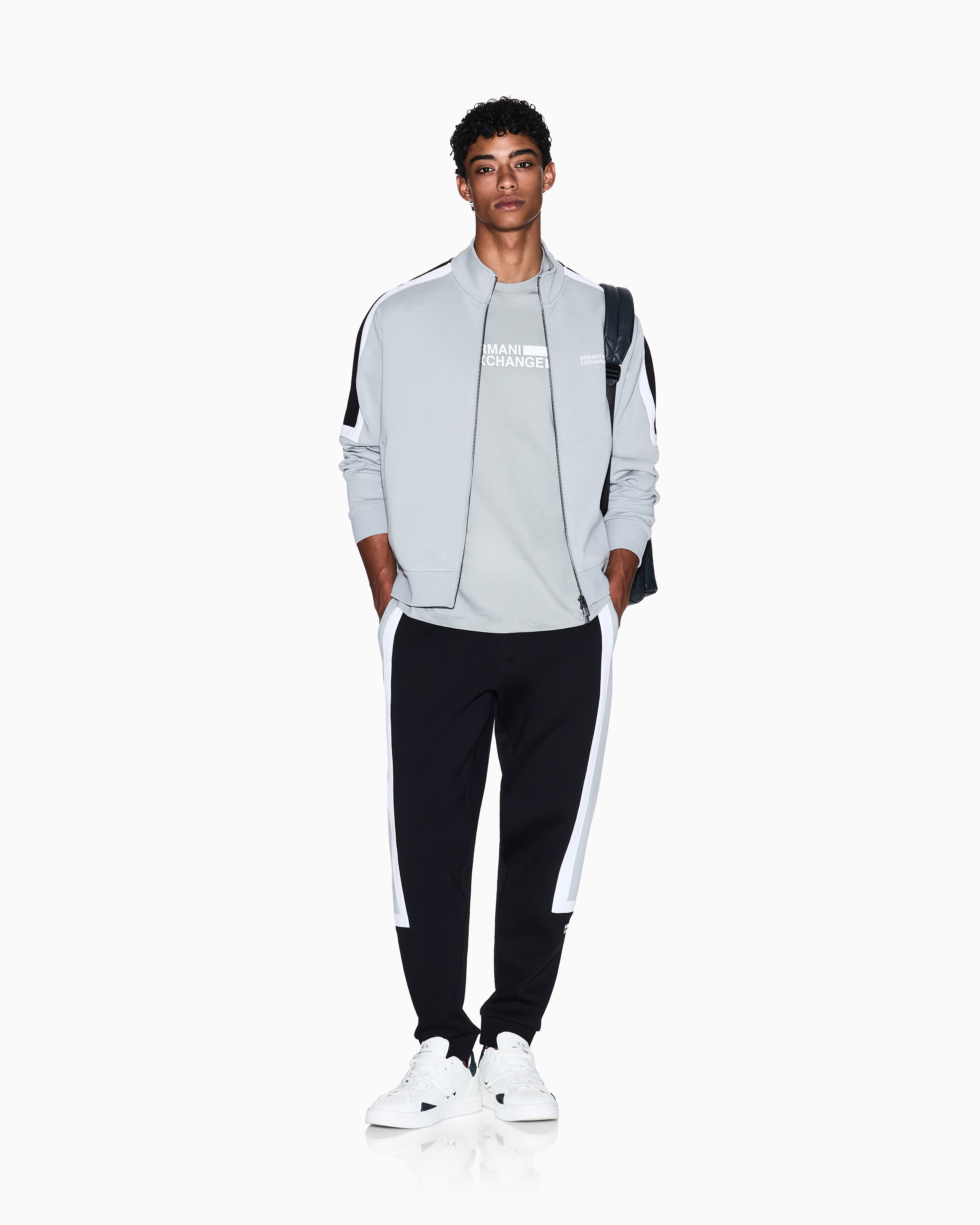 Armani Exchange - Jogger pants with contrasting stripes, Man, Black, Size: