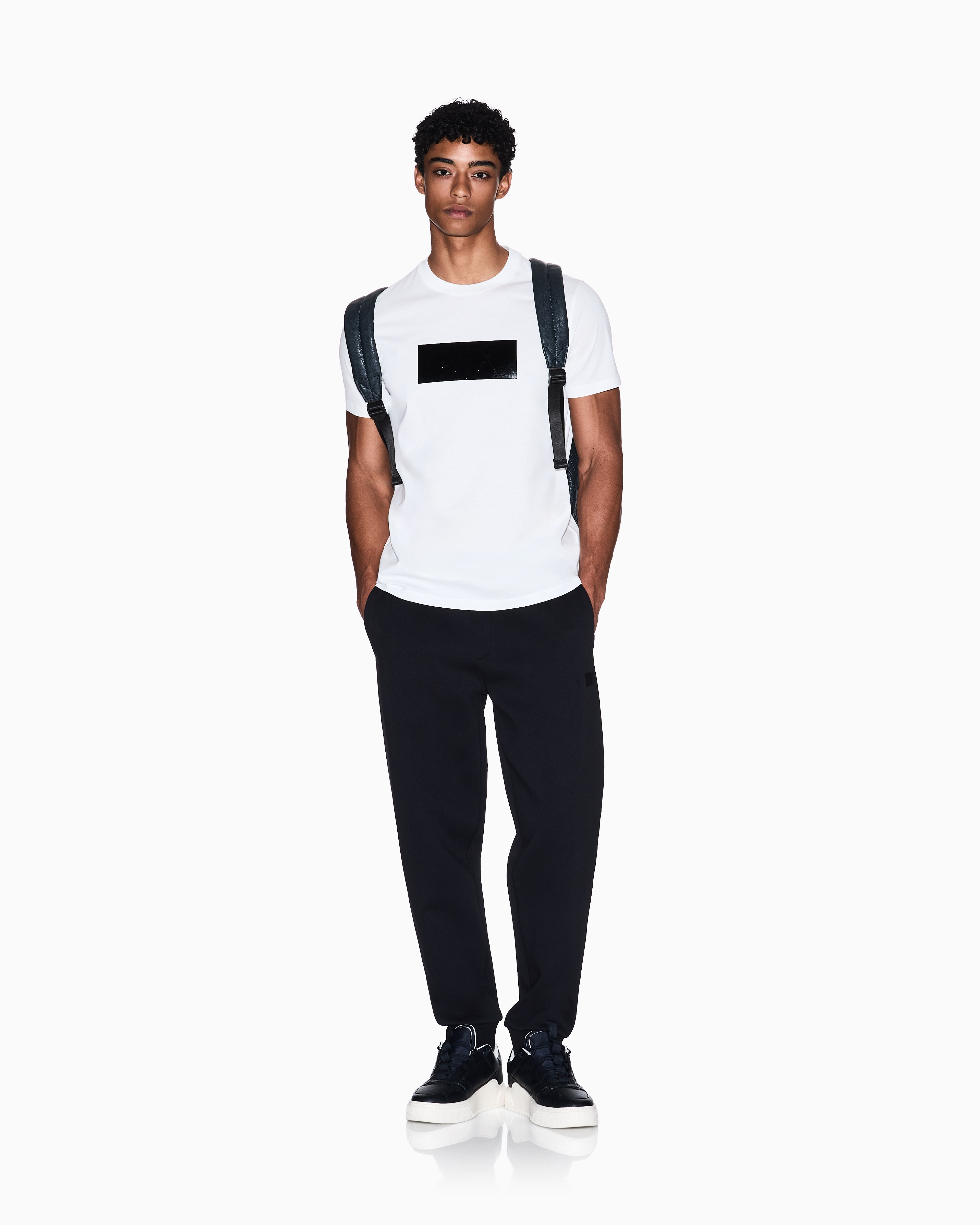 Armani Exchange - Regular fit t-shirt with vinyl logo print, Man, White, Size: