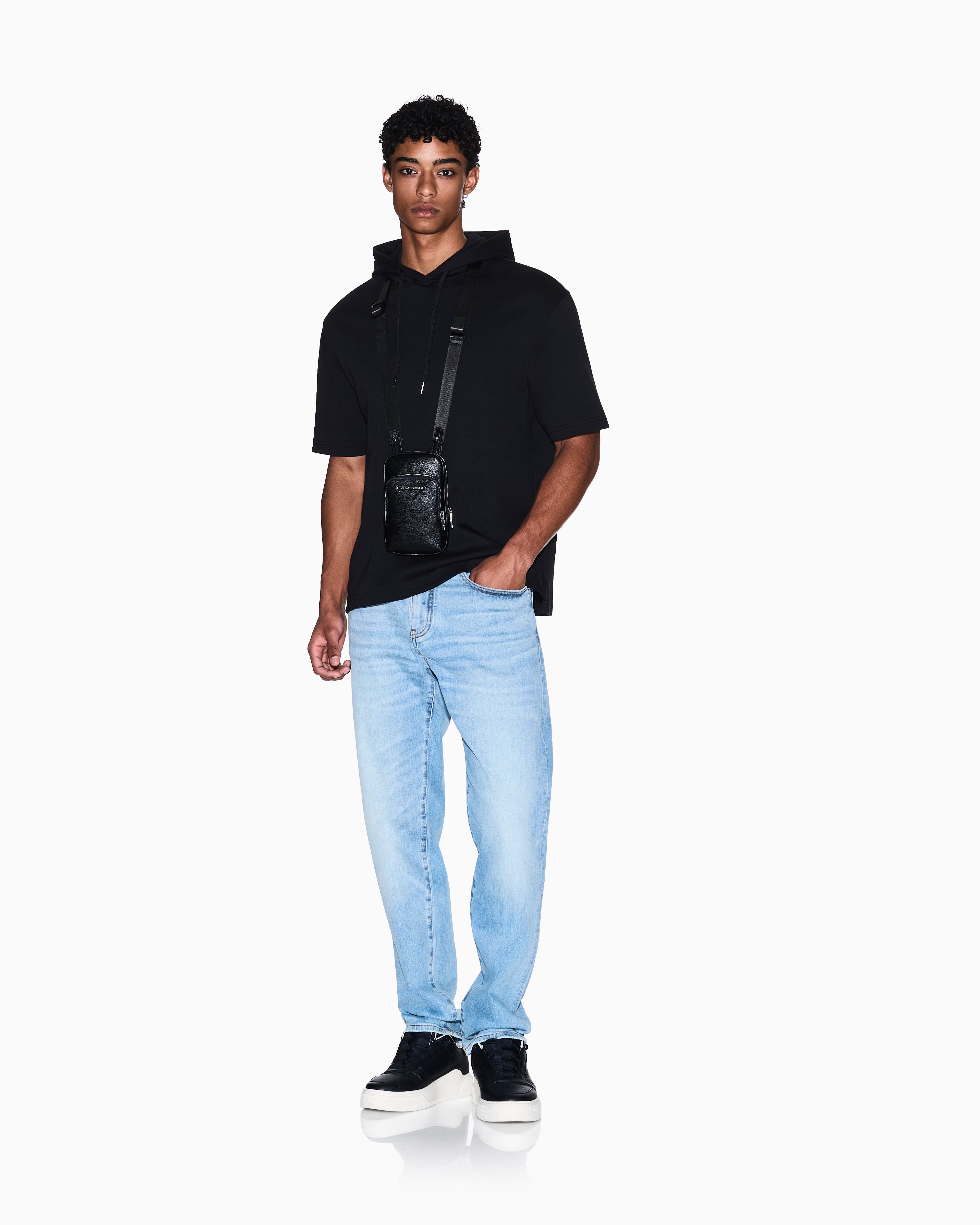 Short-sleeved sweatshirt with logo