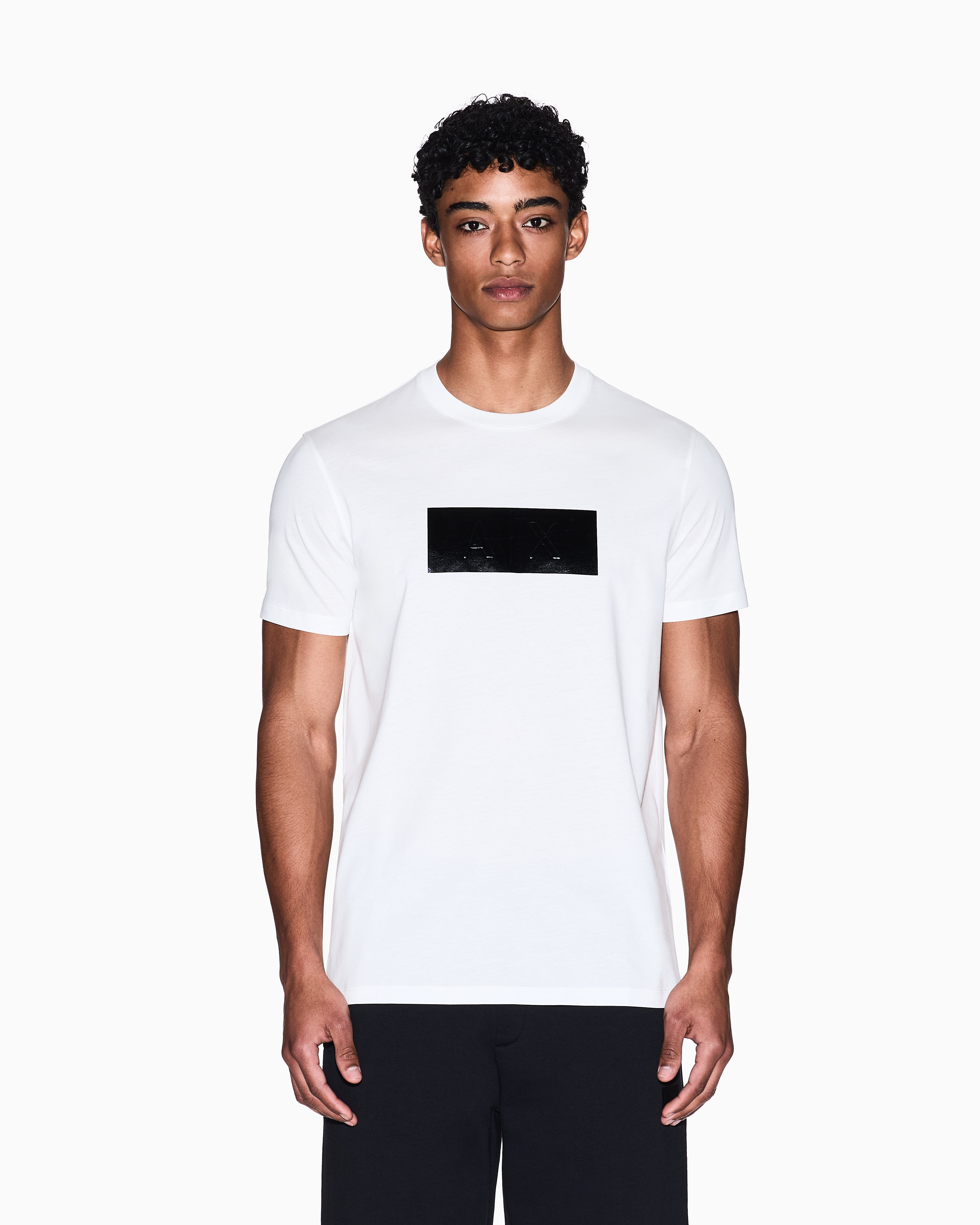 Armani Exchange - Regular fit t-shirt with vinyl logo print, Man, White, Size: