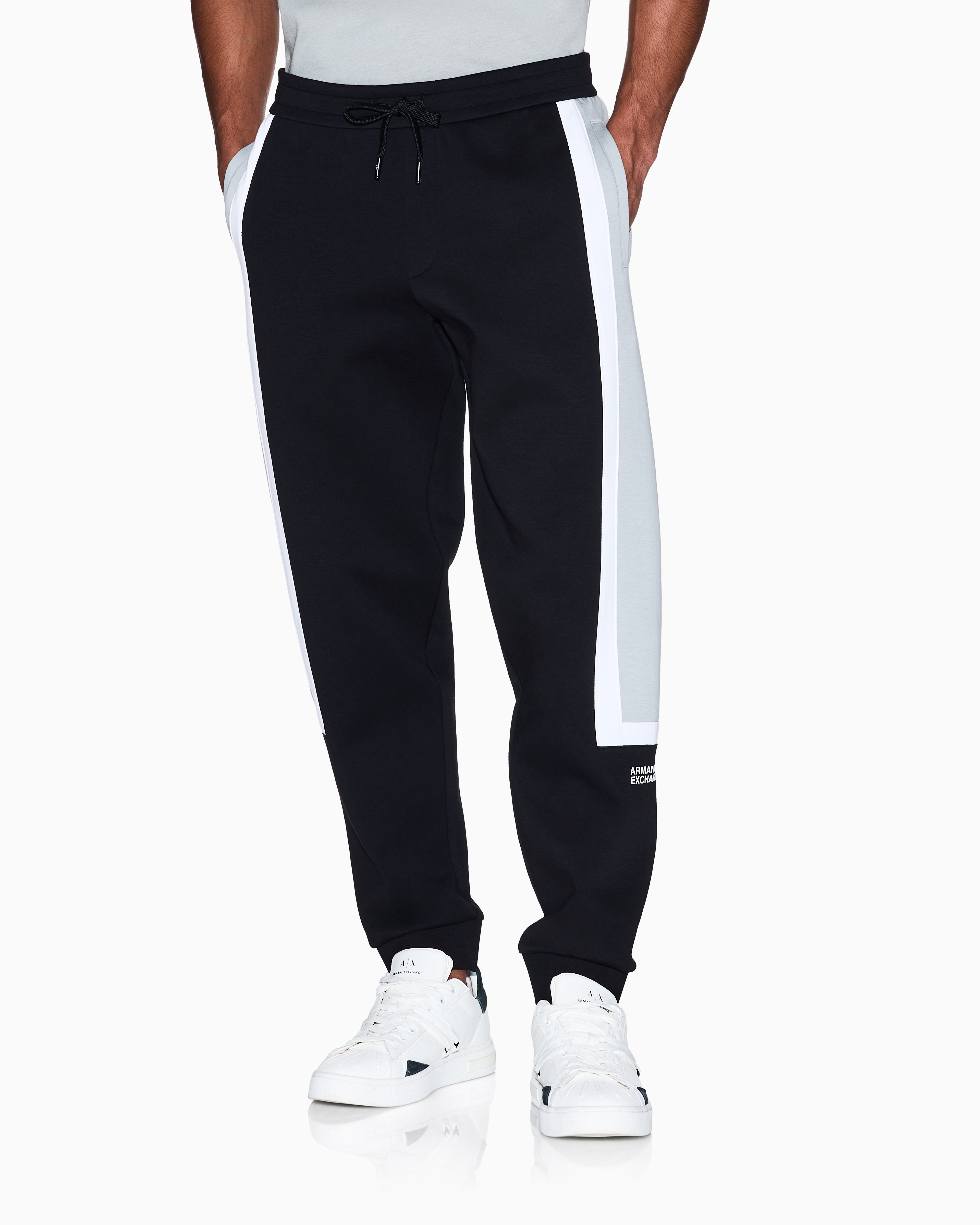 Armani Exchange - Jogger pants with contrasting stripes, Man, Black, Size: