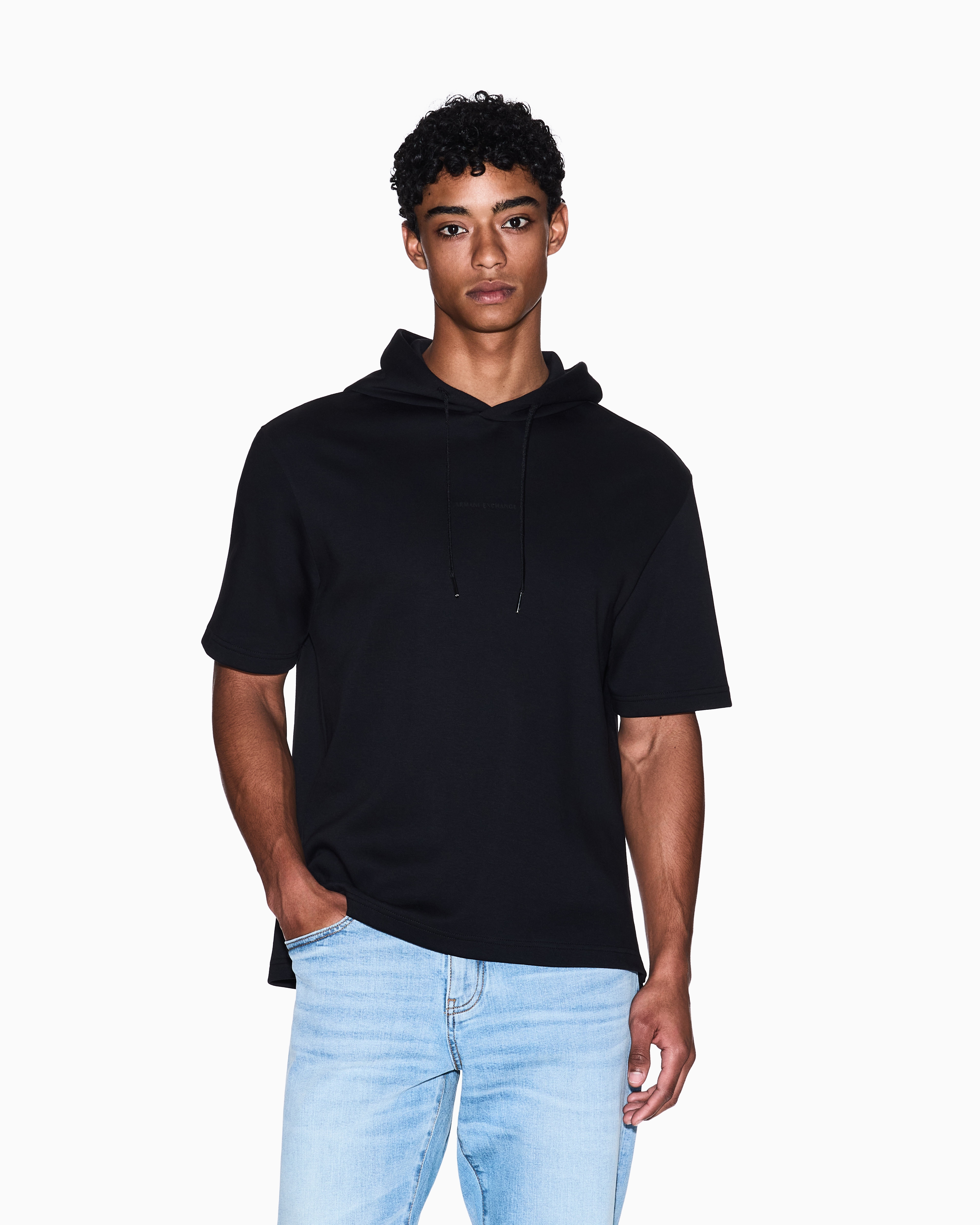 Short-sleeved sweatshirt with logo