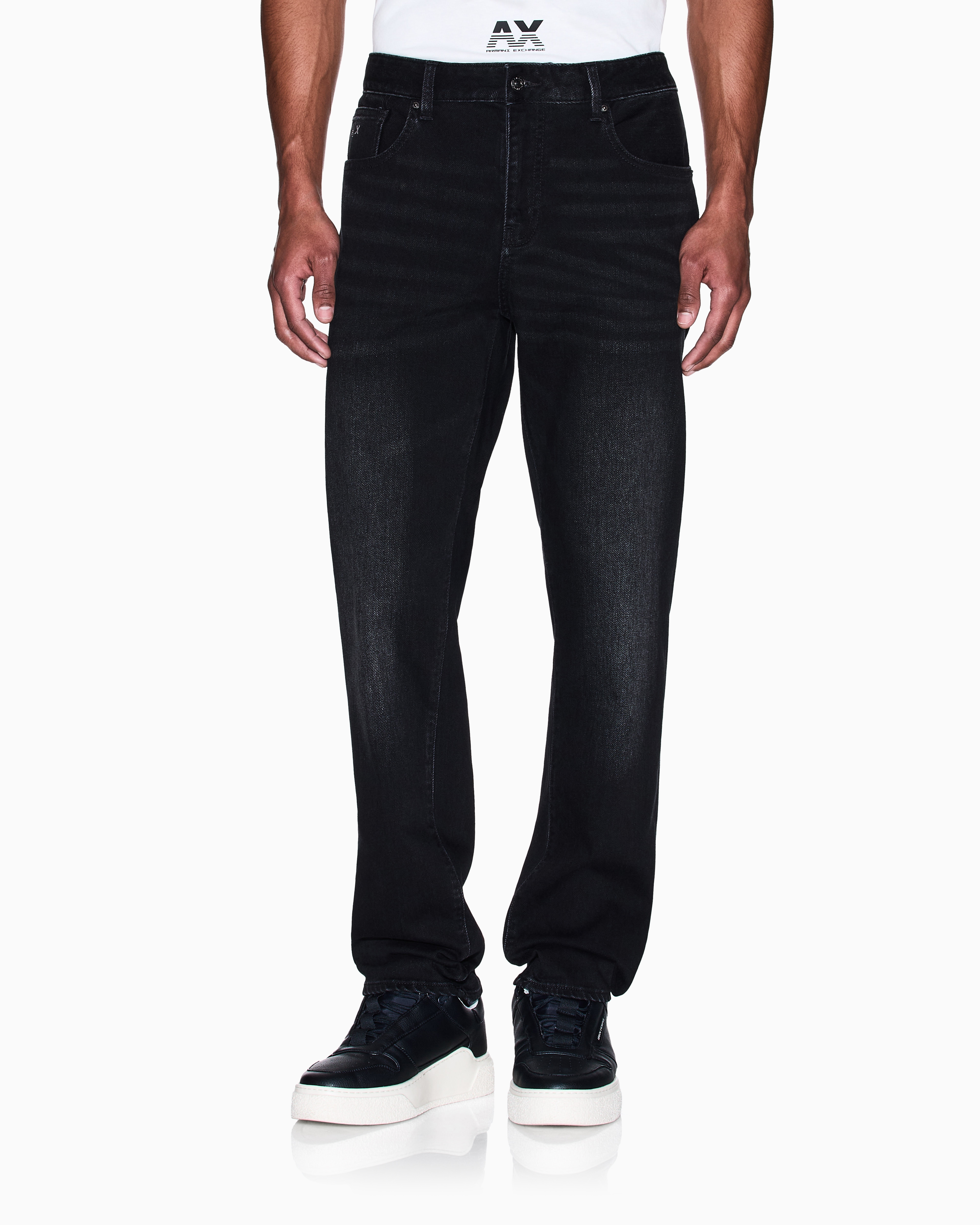 Armani Exchange -  J13 slim fit jeans cotton denim, Man, Black, Size: