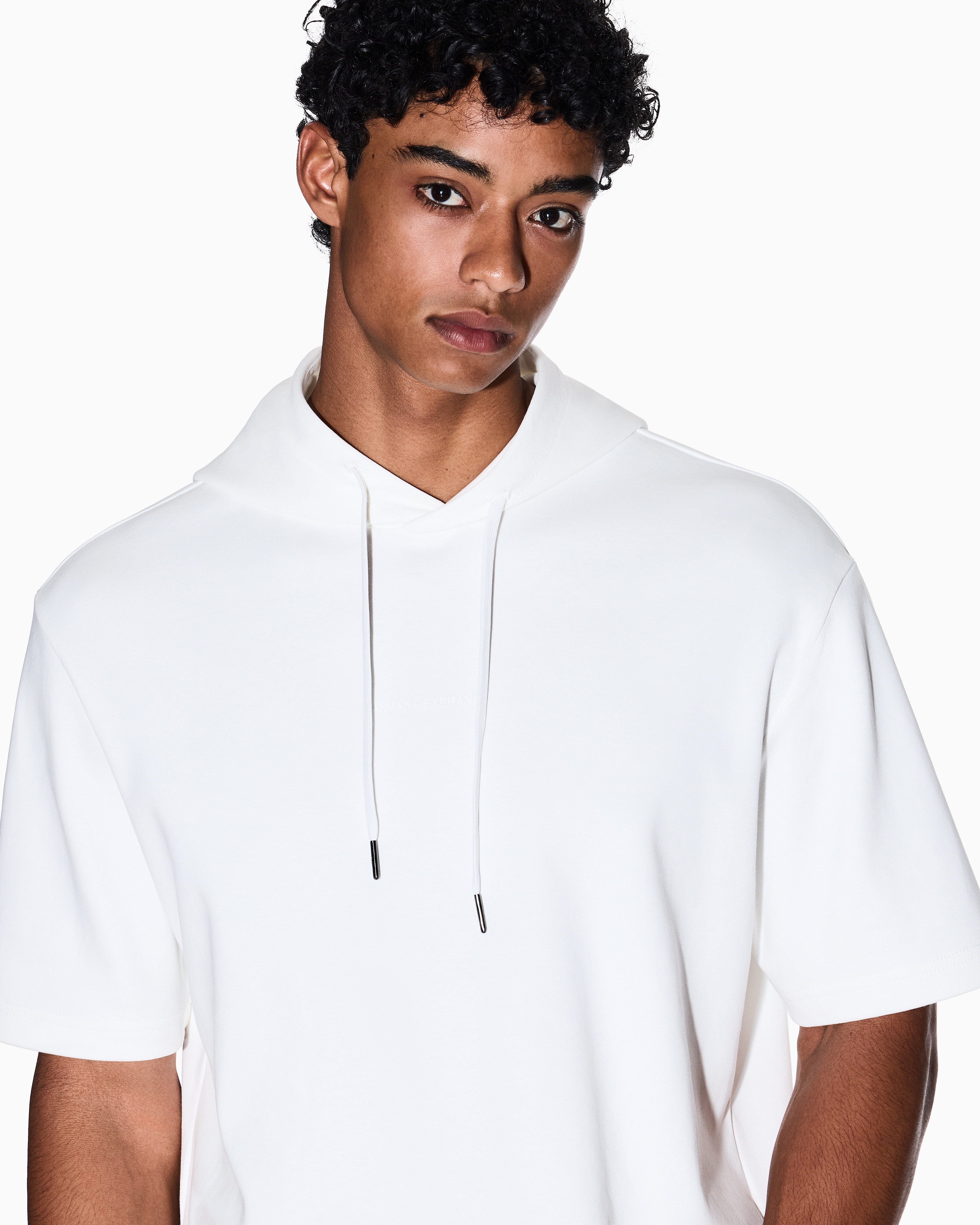 Armani Exchange - Short-sleeved sweatshirt with logo, Man, White, Size: