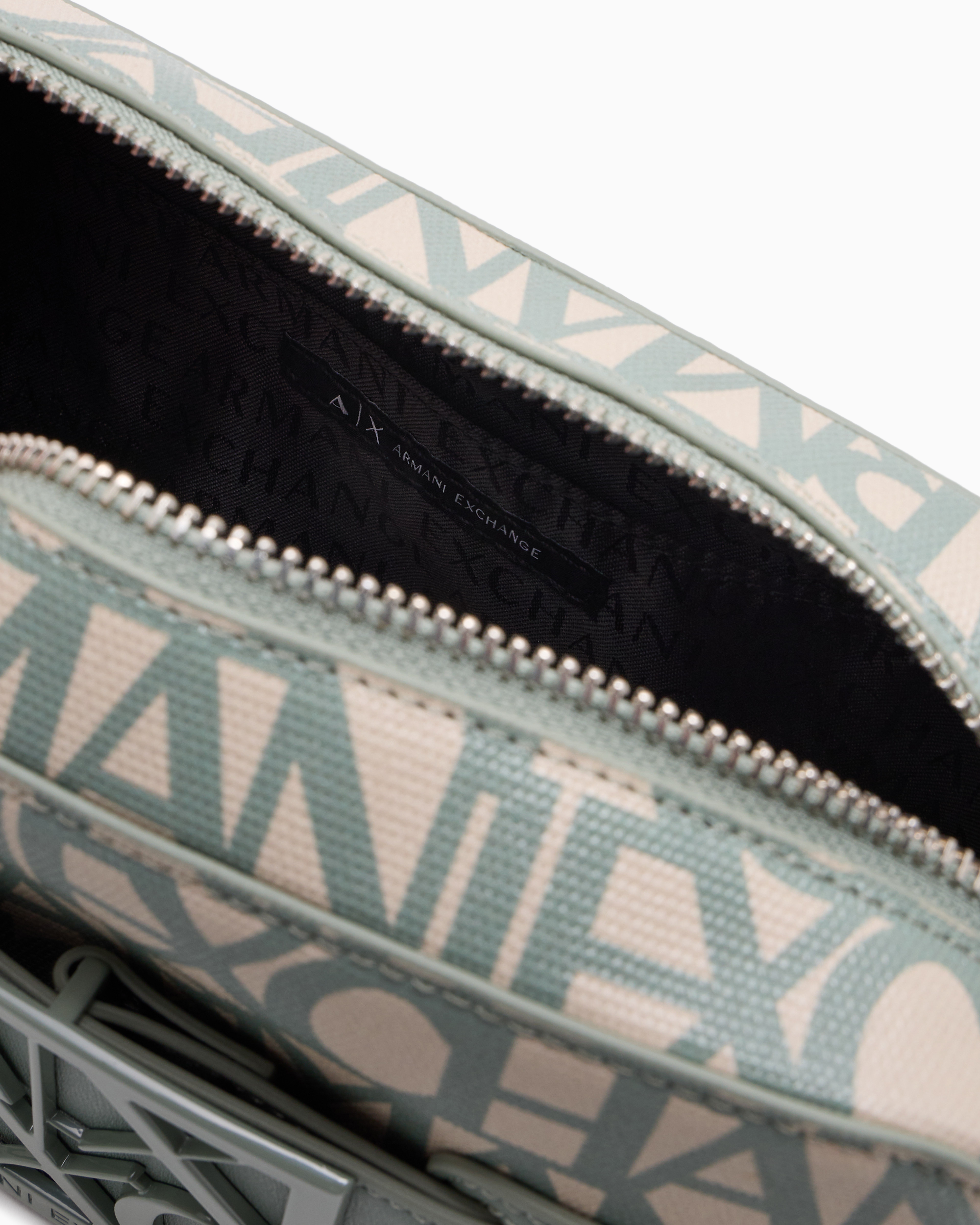 Armani Exchange Camera Case Bag With Contrasting Detail In Green