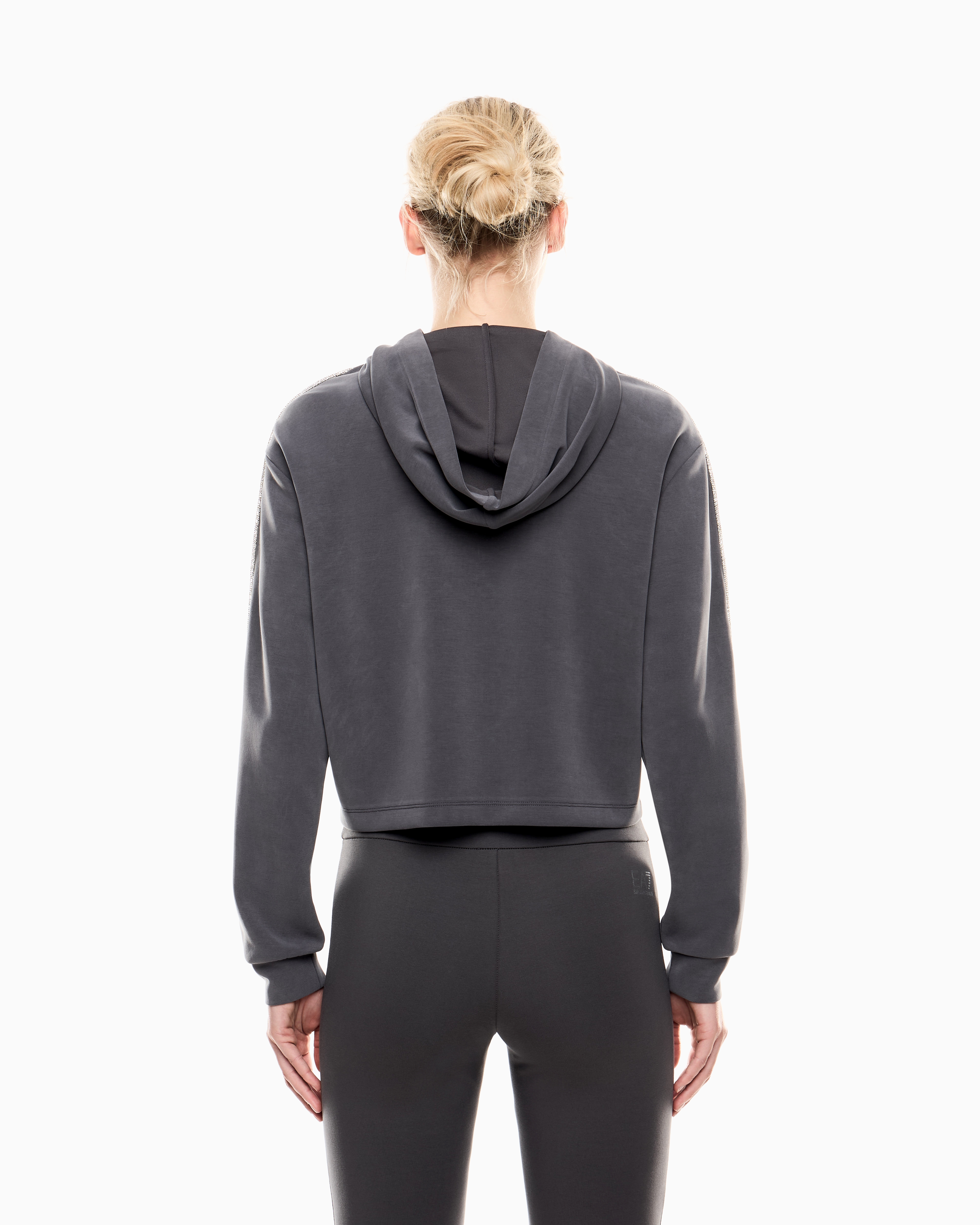 Ea7 Sweat-shirt Façon Cardigan Precious En Interlock De Modal Stretch