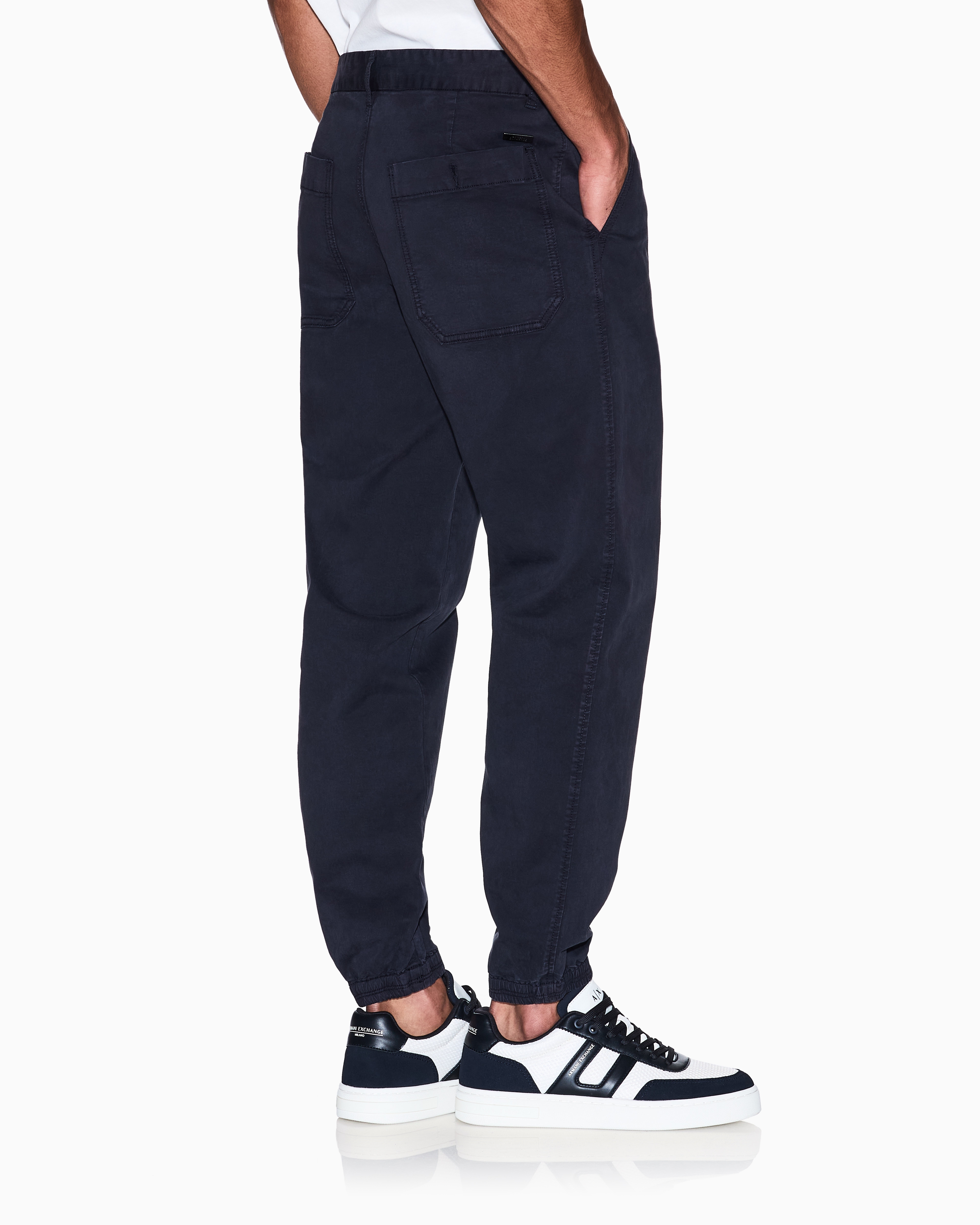 Armani Exchange - Stretch twill trousers, Man, Navy Blue, Size: