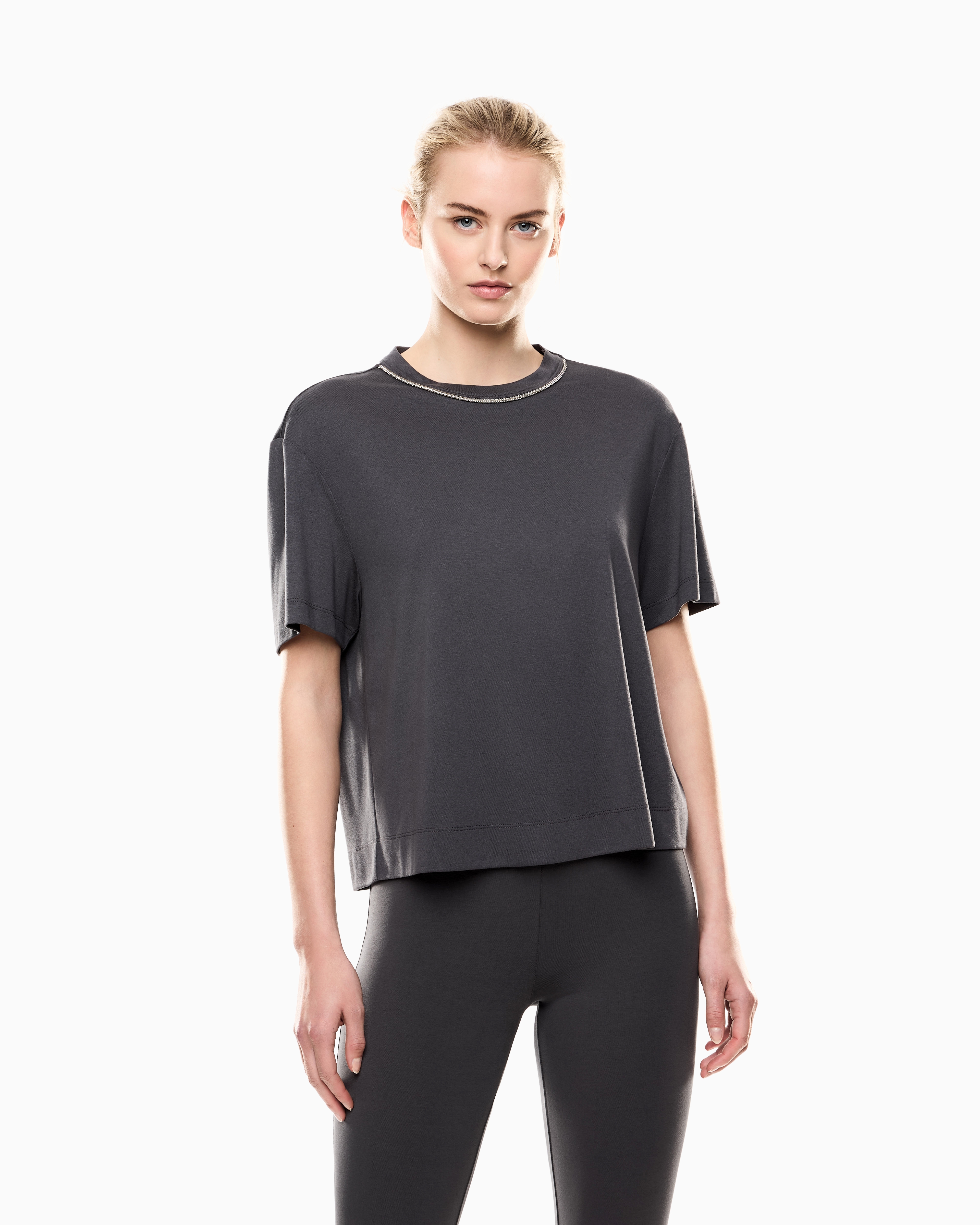 Precious クルーネックTシャツ ビスコース混紡 | EA7