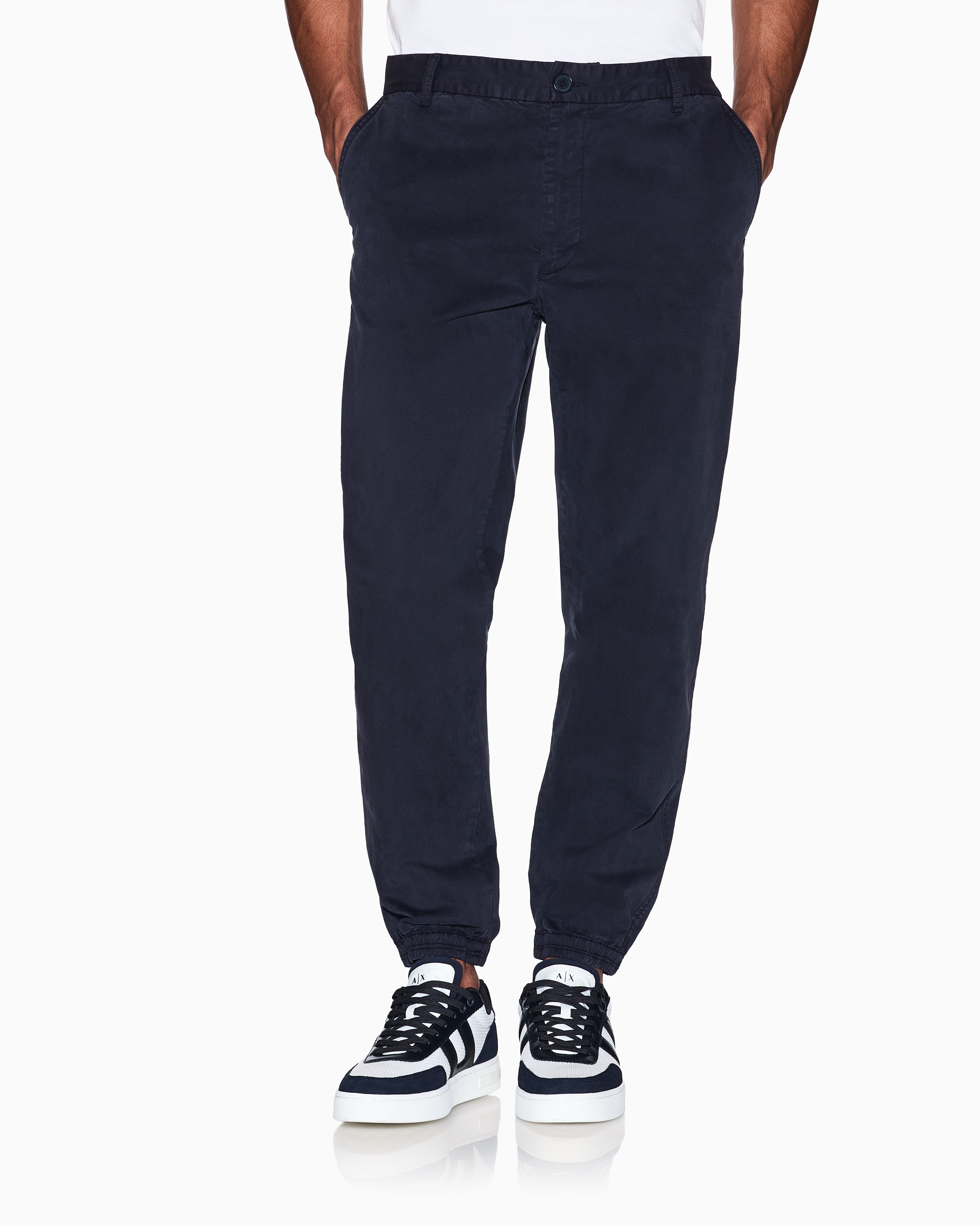 Armani Exchange - Stretch twill trousers, Man, Navy Blue, Size: