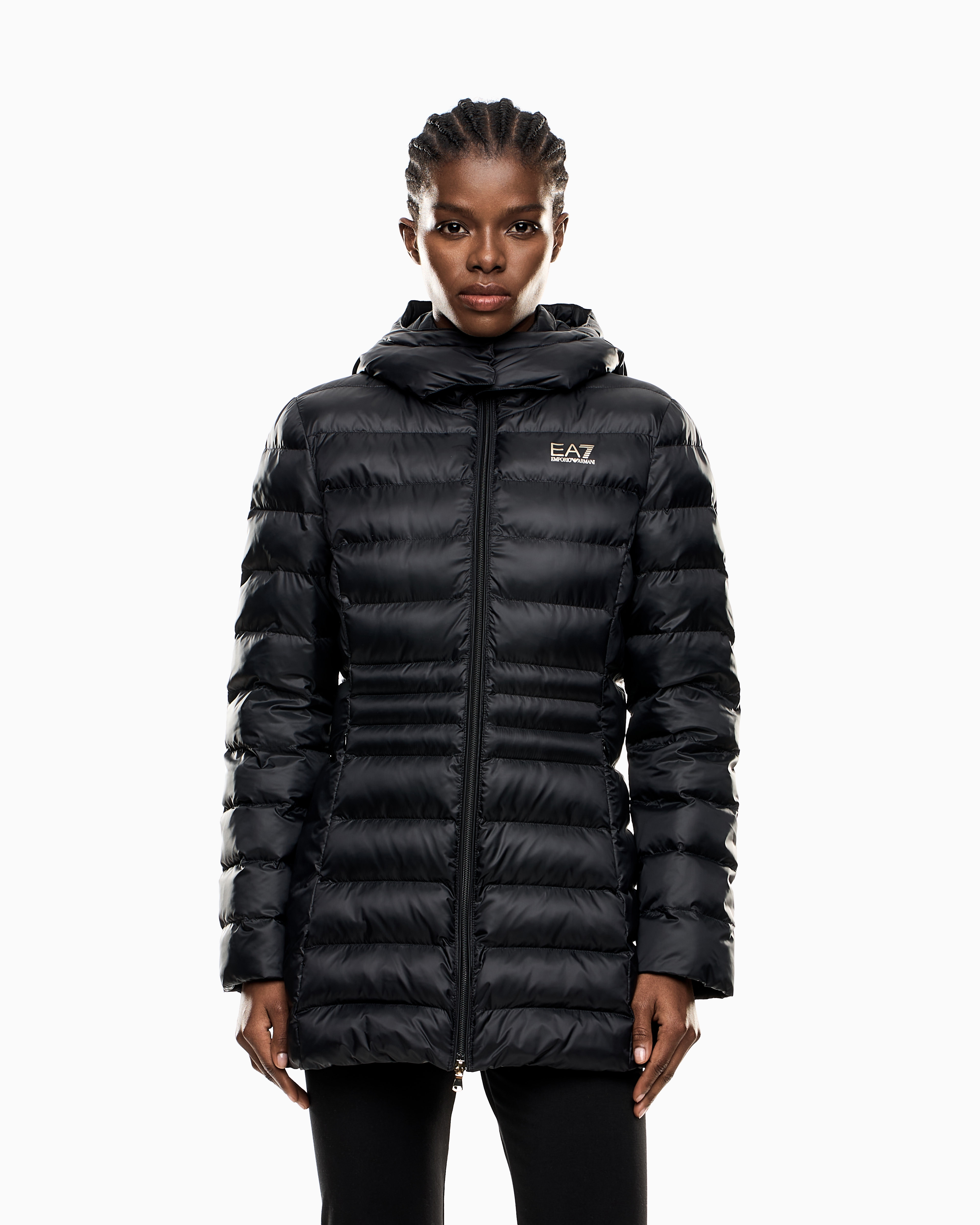 ARMANI ブラック ダウンジャケット レディース 美品【アルマーニ】ダウンジャケット コート レディース
