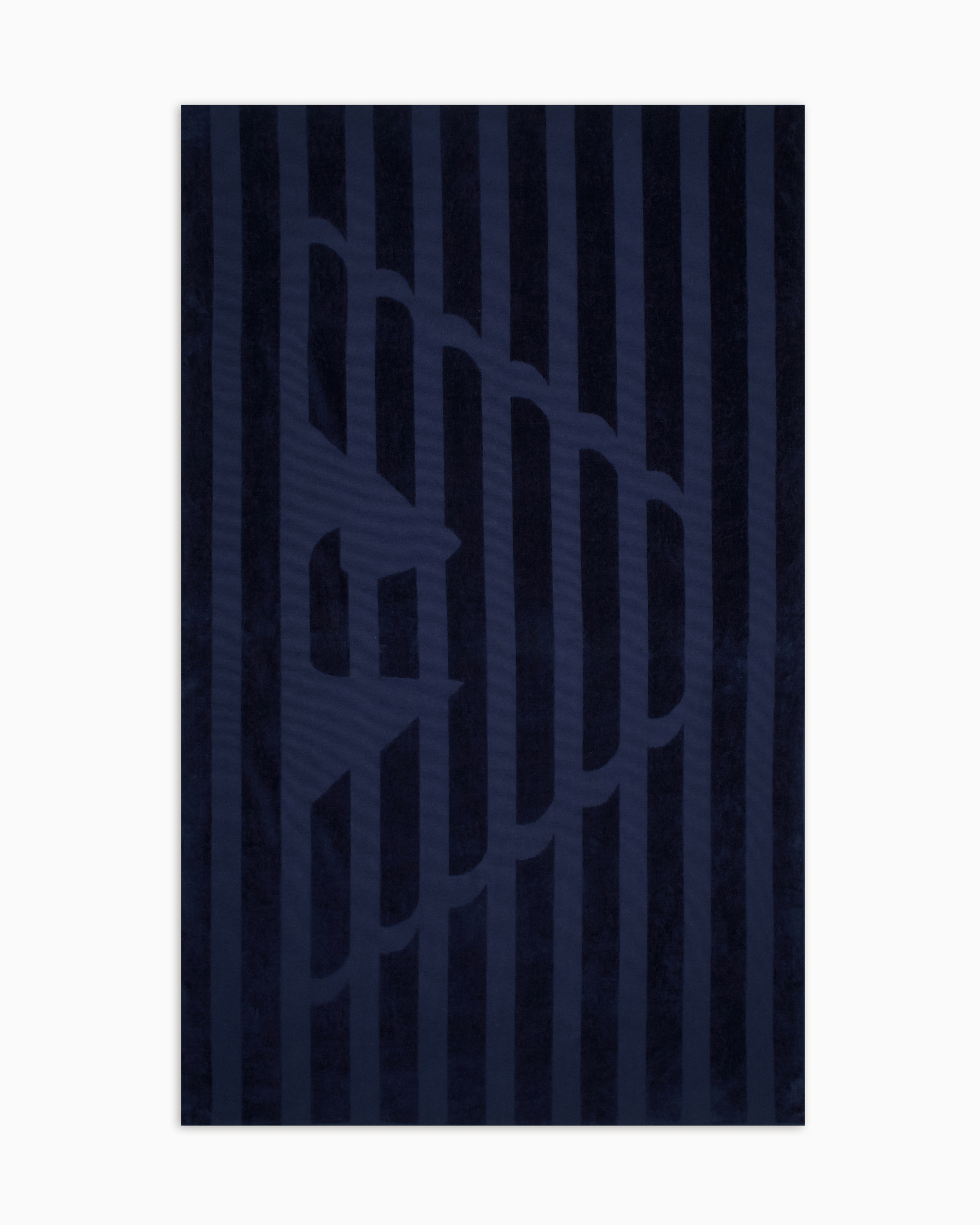 Emporio Armani - Terrycloth beach towel with oversized eagle, Unisex, Navy Blue, Size: TU