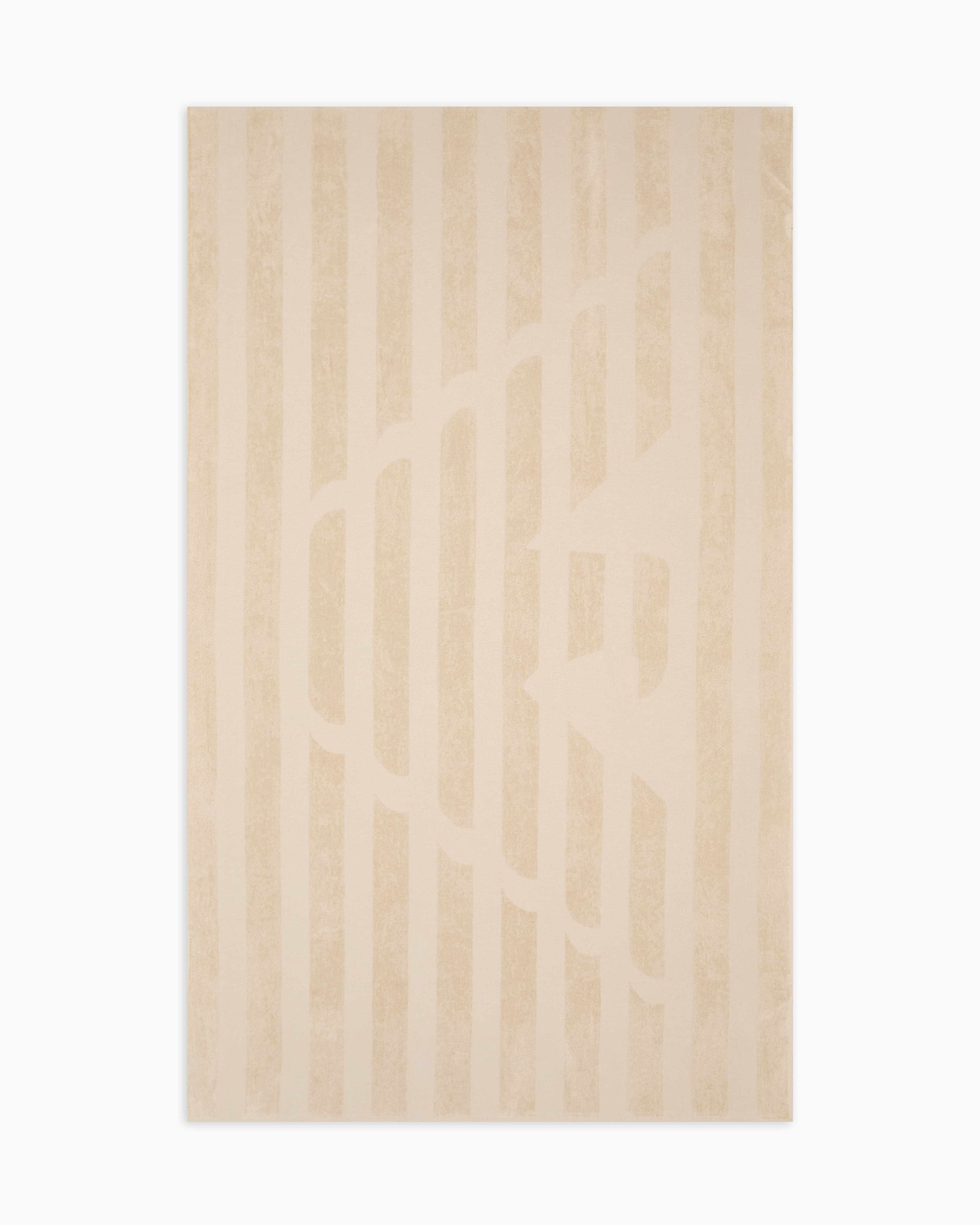 Emporio Armani - Terrycloth beach towel with oversized eagle, Unisex, Beige, Size: TU