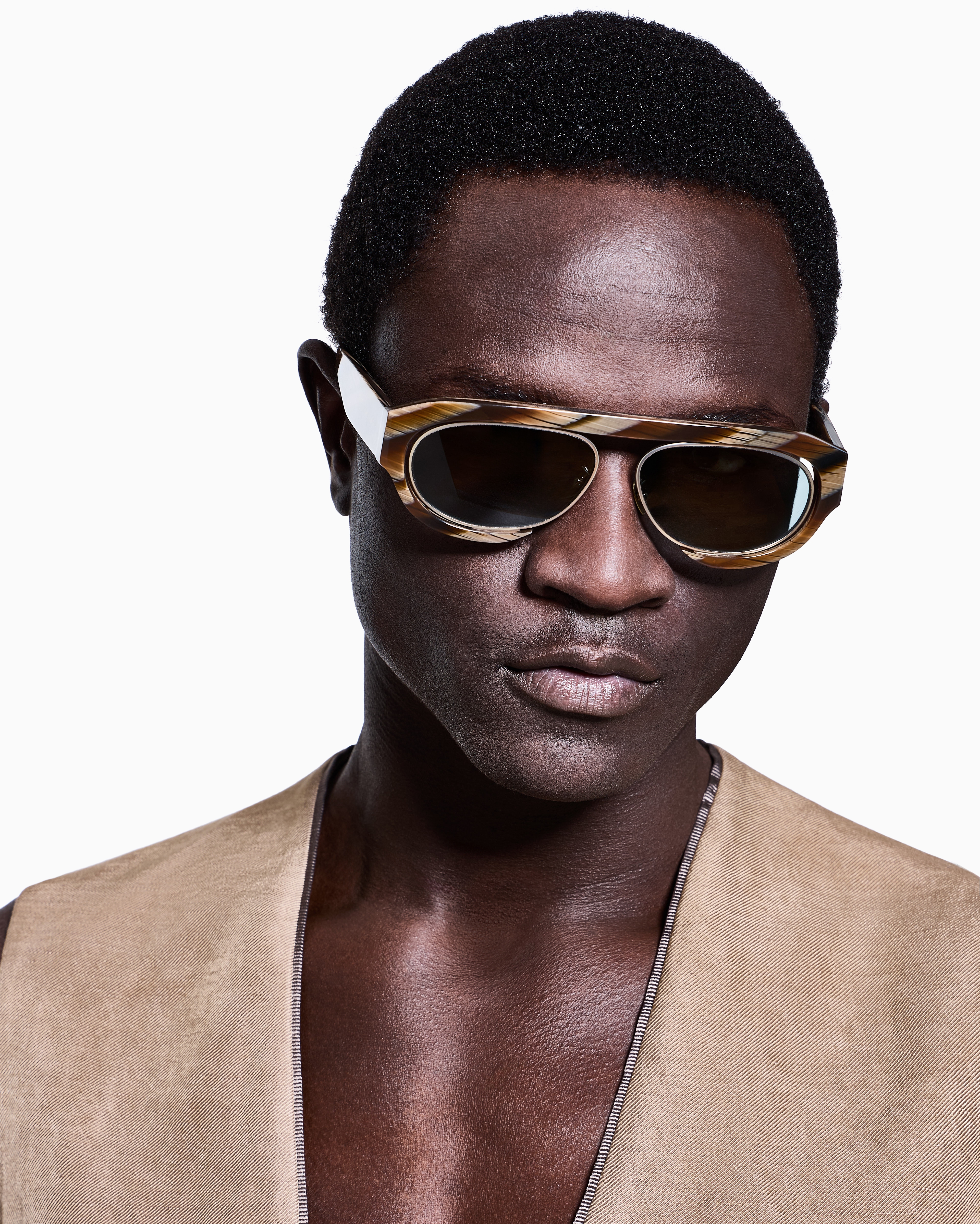 Giorgio Armani Men's Oval Sunglasses