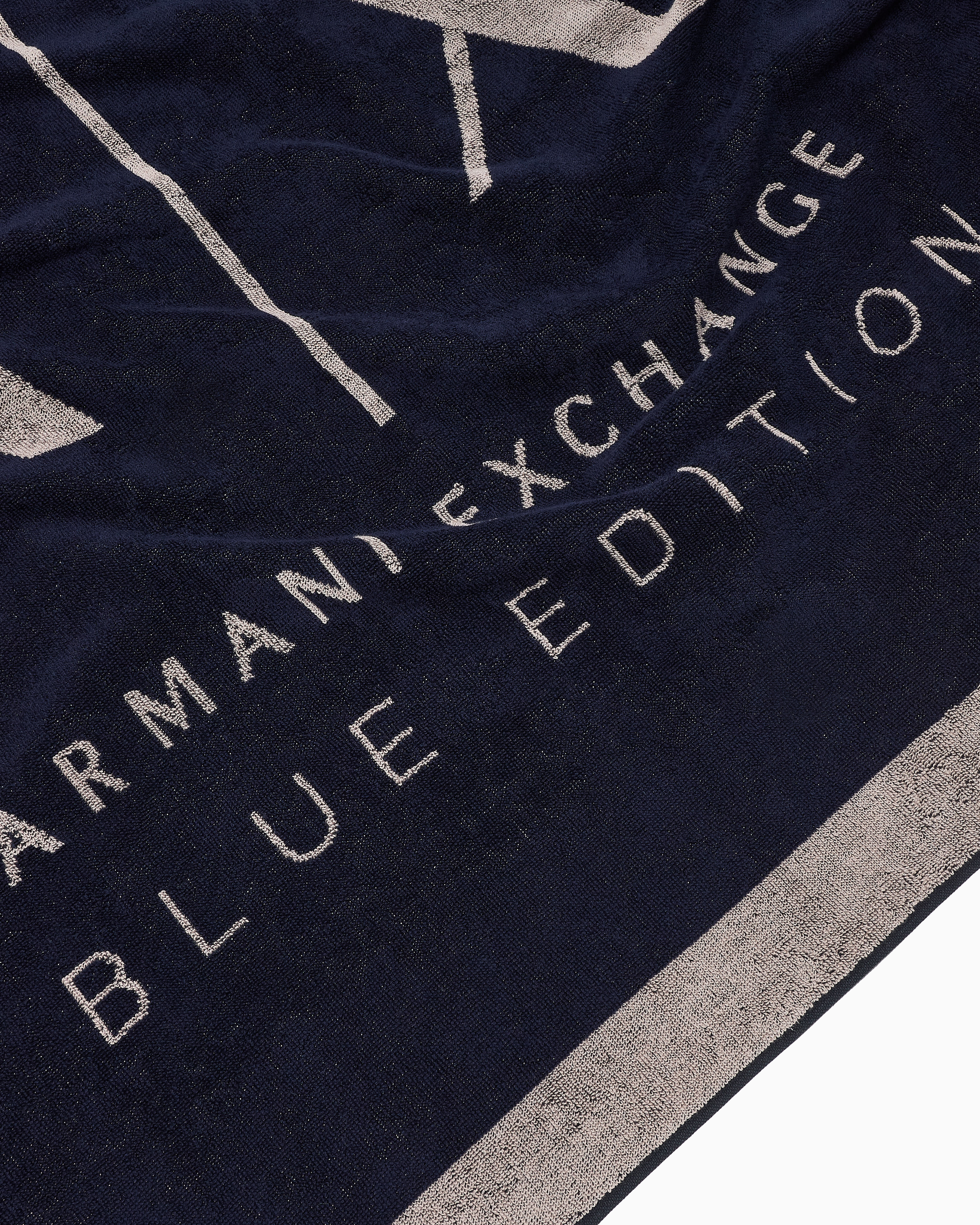 Armani Exchange - Blue Edition Beach Towel, Man, Navy Blue, Size: TU