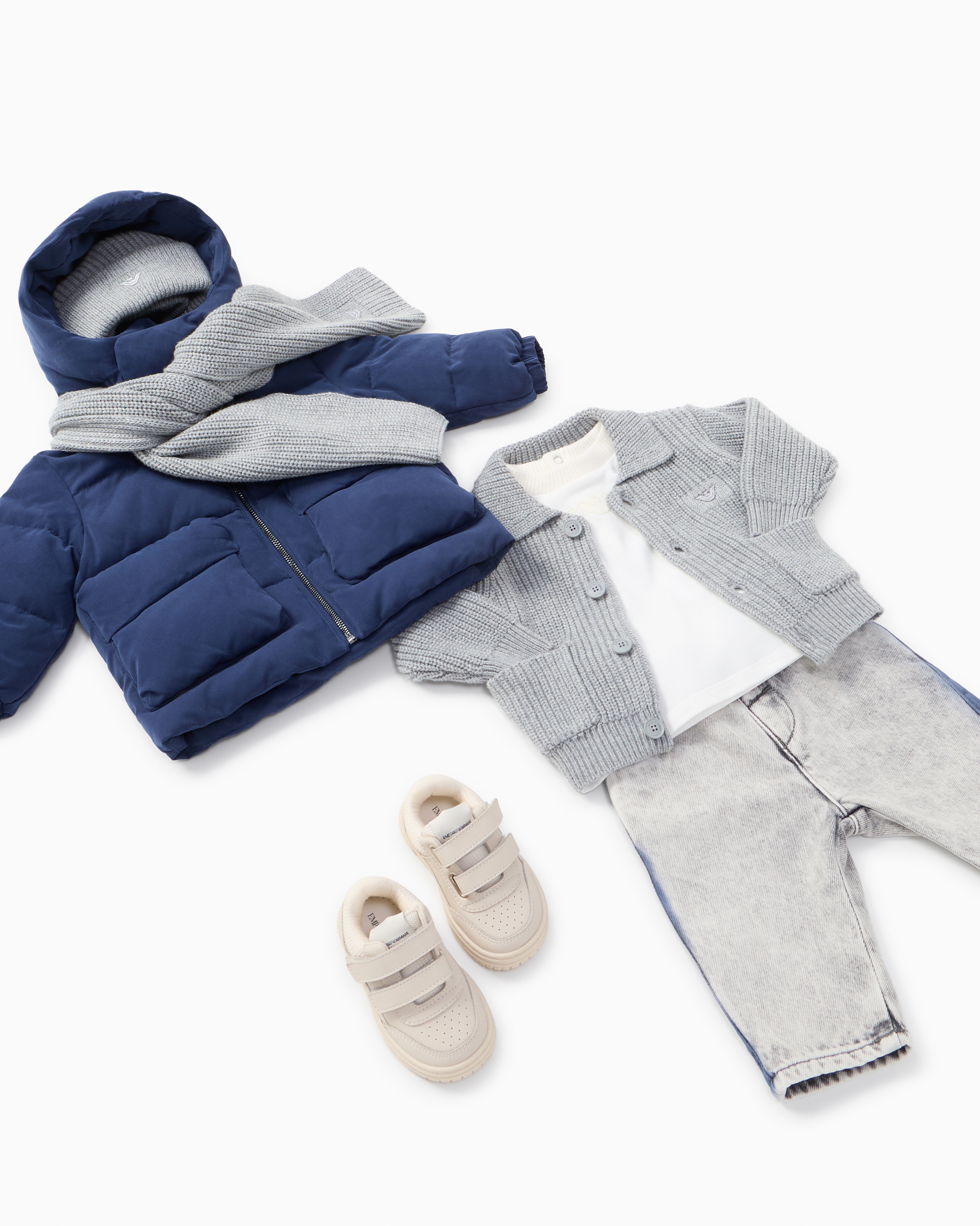 Emporio Armani Hooded Jacket In Technical Fabric In Blue