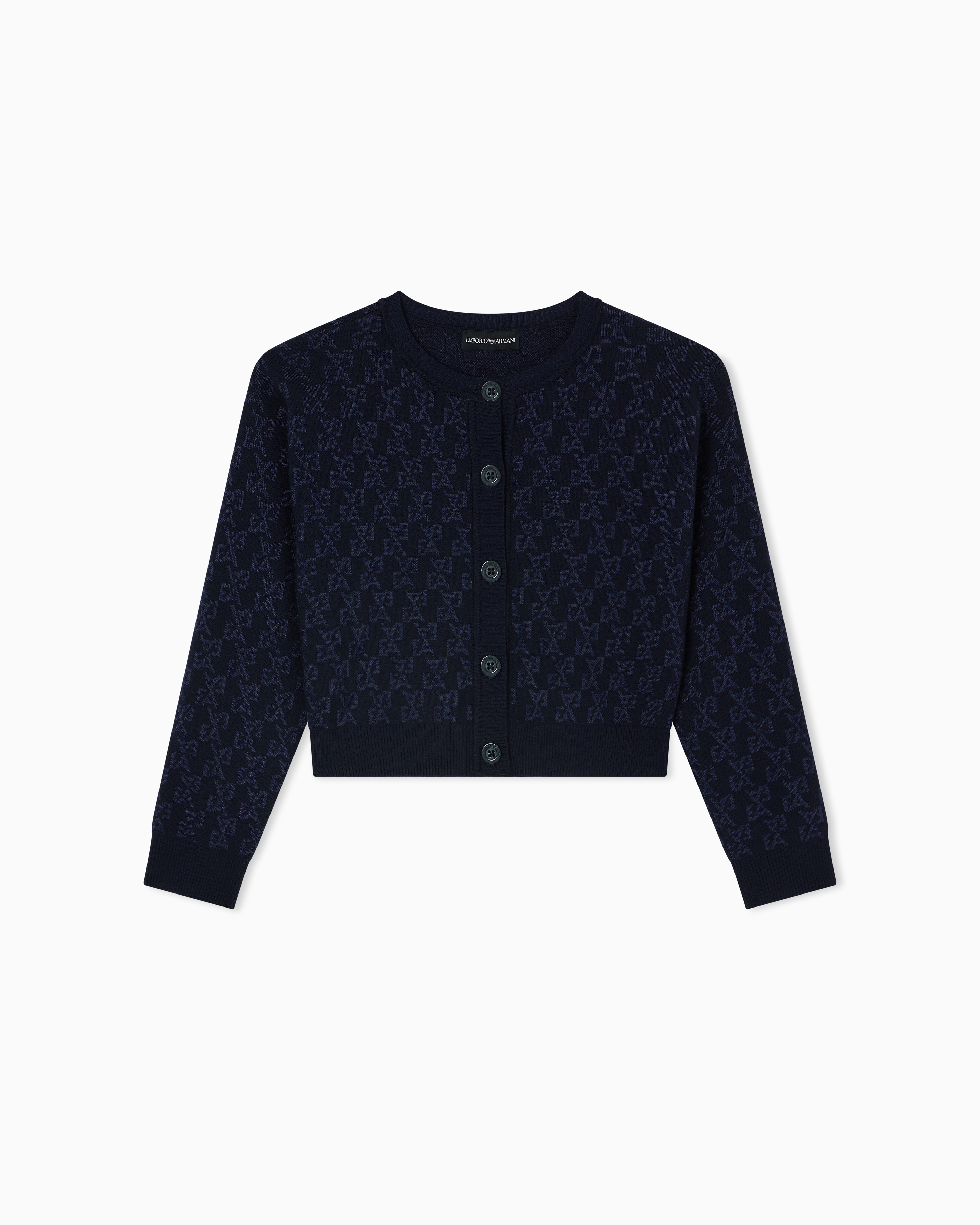 トップス emporio armani knit cardigan Polka-dot viscose-jacquard plain-knit cardigan | Emporio Armani