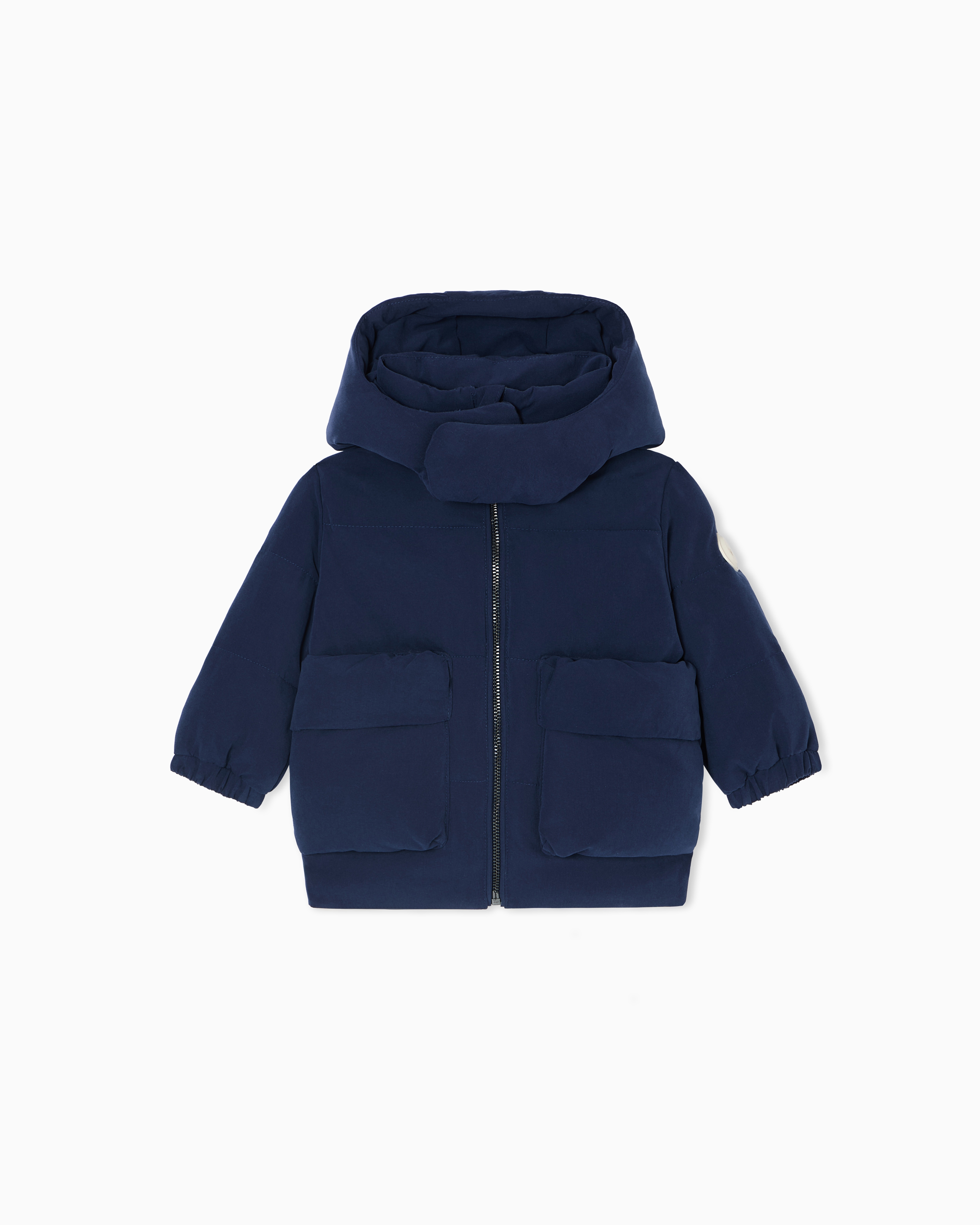 Emporio Armani - Hooded jacket in technical fabric, Boy, Blue, Size: 6M