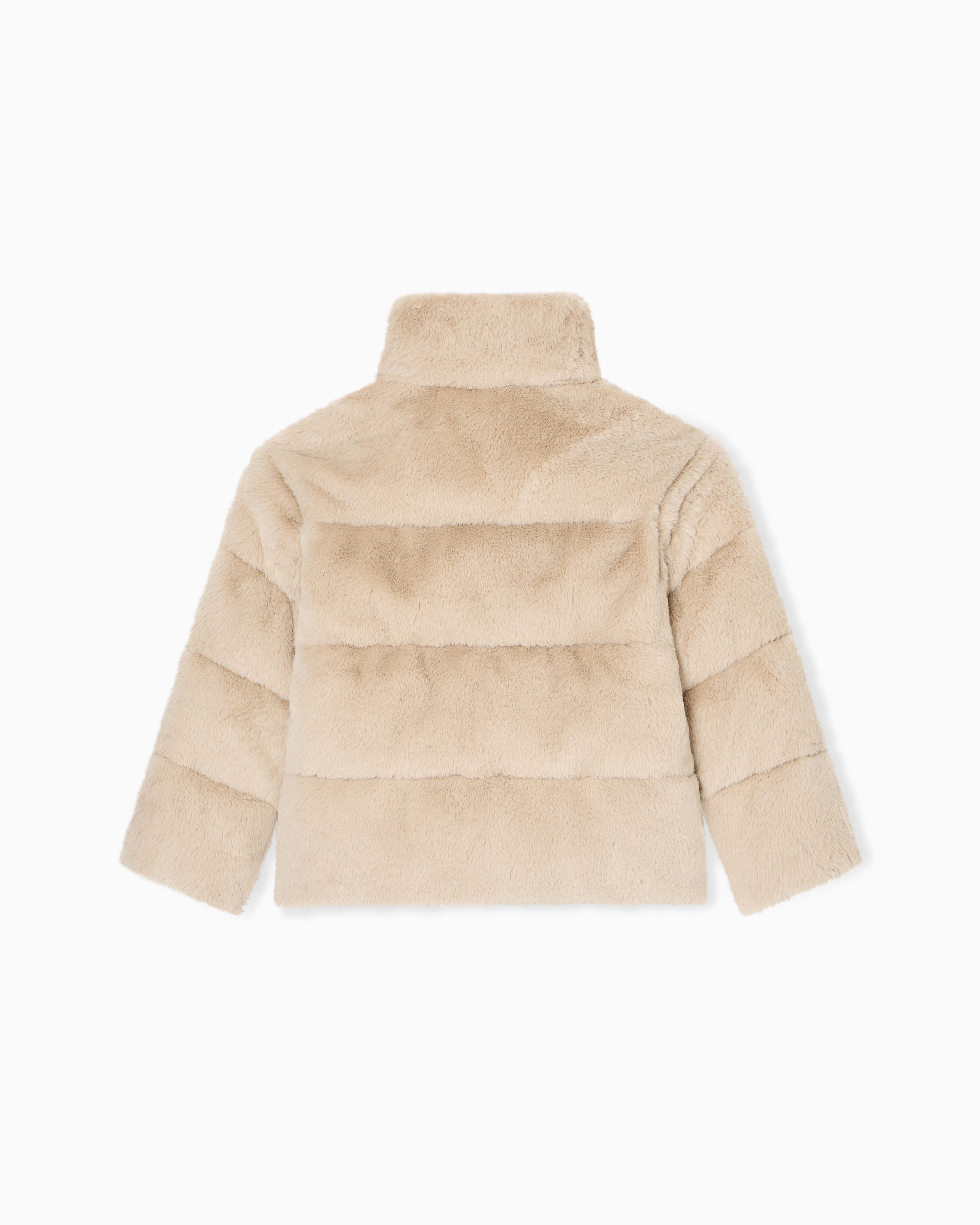 Loose fur coat【Beige】 ORGUE Full-zip jacket in faux-fur fabric | Emporio Armani