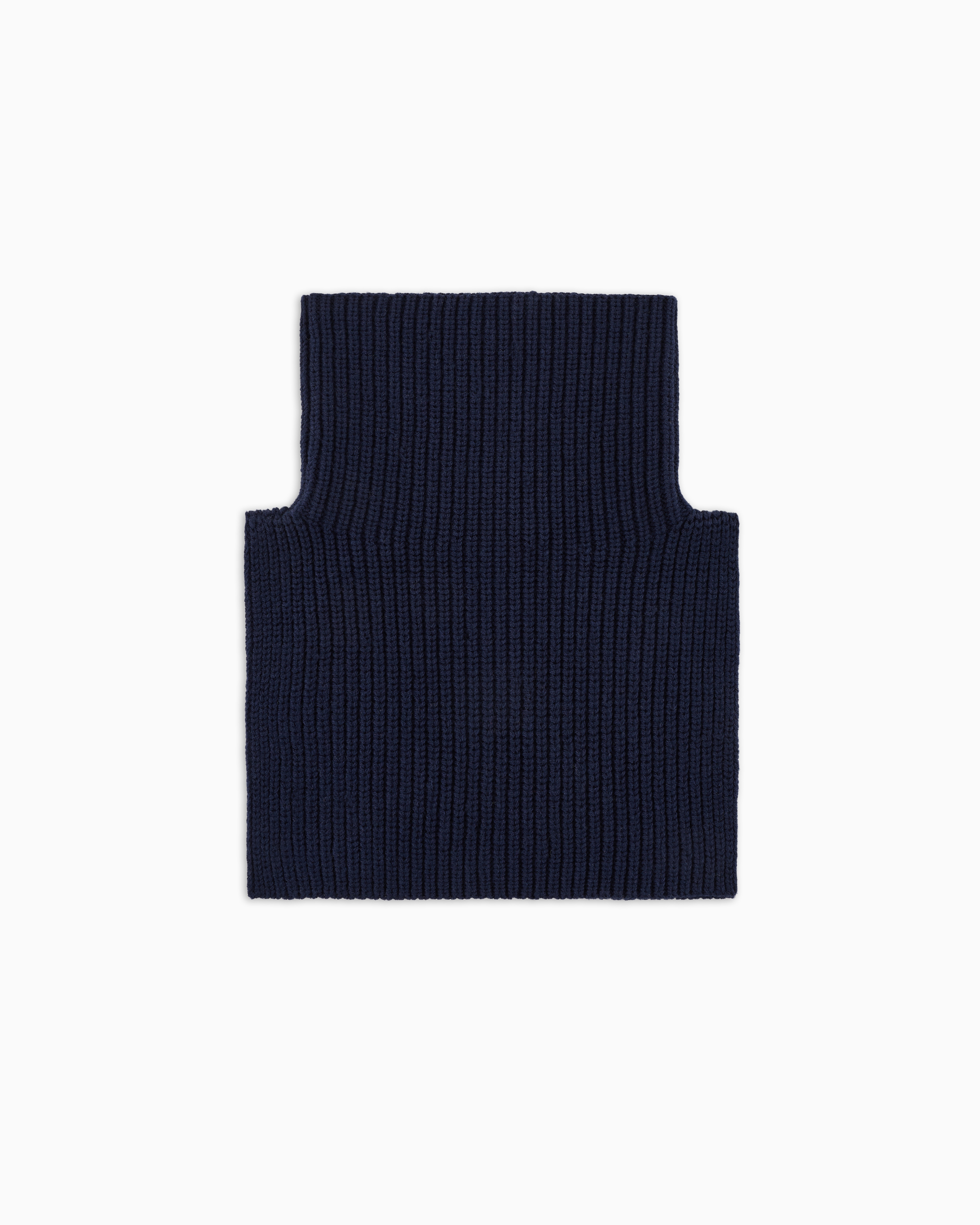 Emporio Armani - Rib-knit collar with logo embroidery, Boy, Navy Blue, Size: