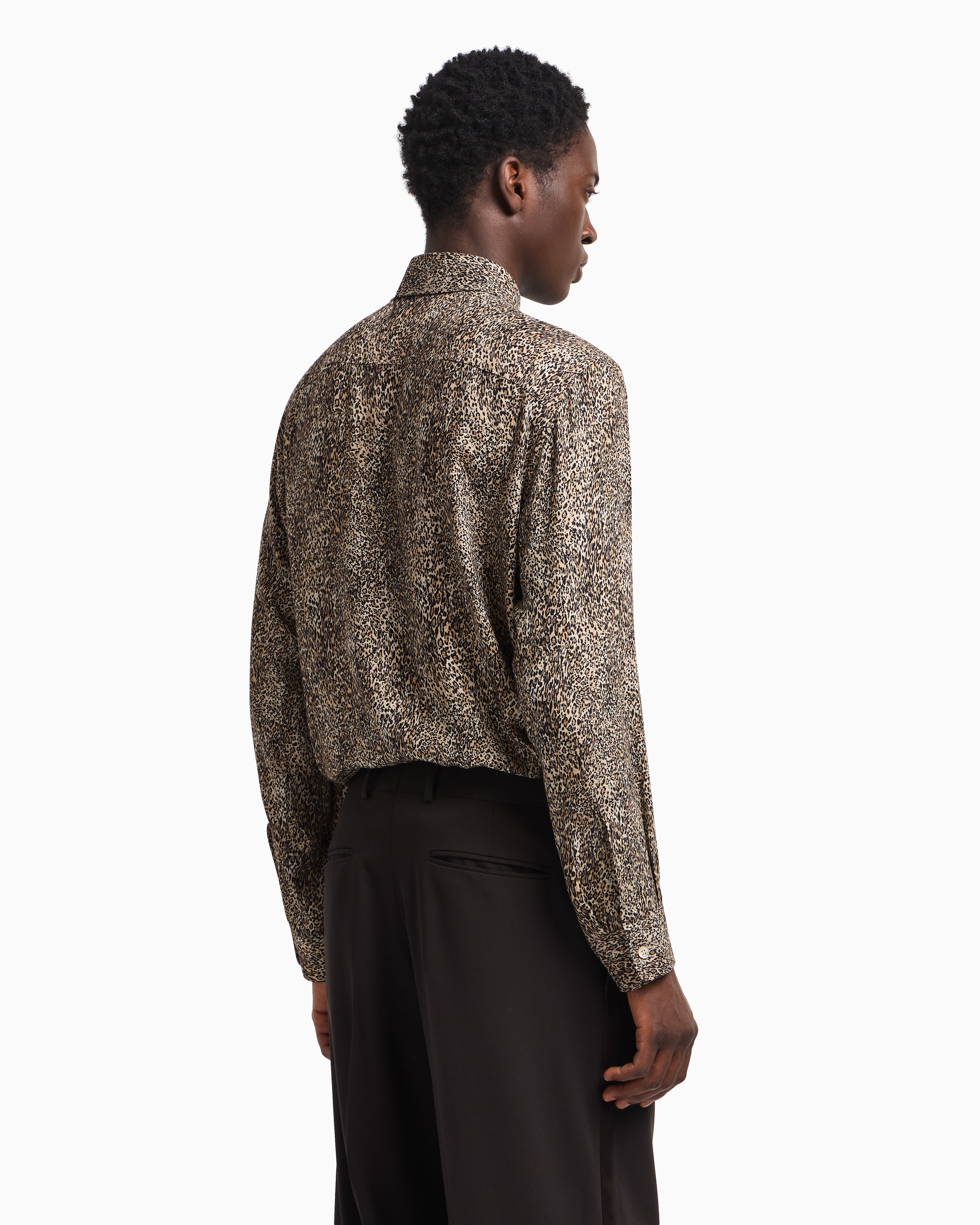 Emporio Armani Fluid-fabric Shirt With Animal Print
