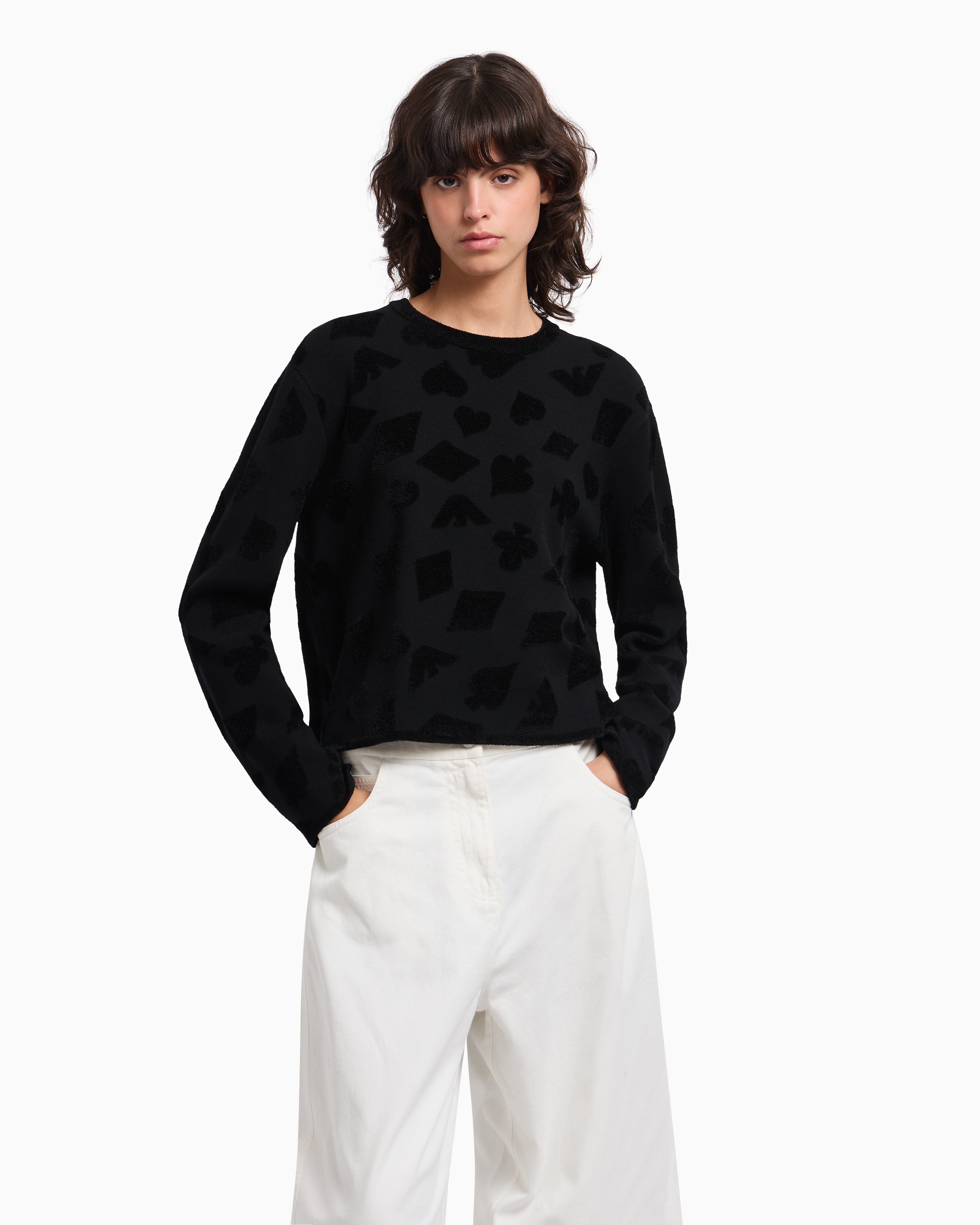 [美品] GIORGIO ARMANI 黒編み込みポシェット GIORGIO ARMANI 長財布 ジョルジオアルマーニ ブランド ジッパー