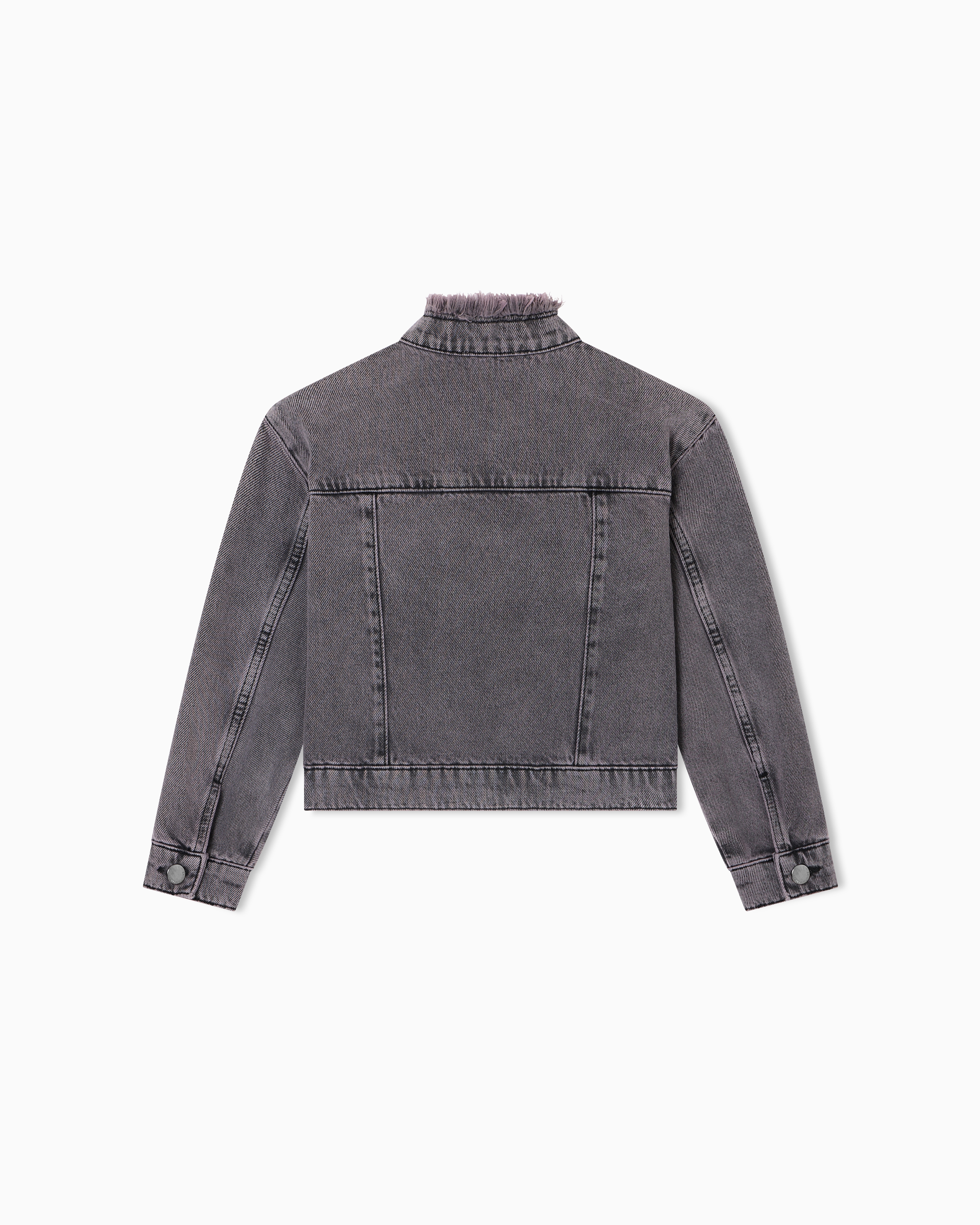 Garment-dyed denim jacket with logo embroidery | Emporio Armani