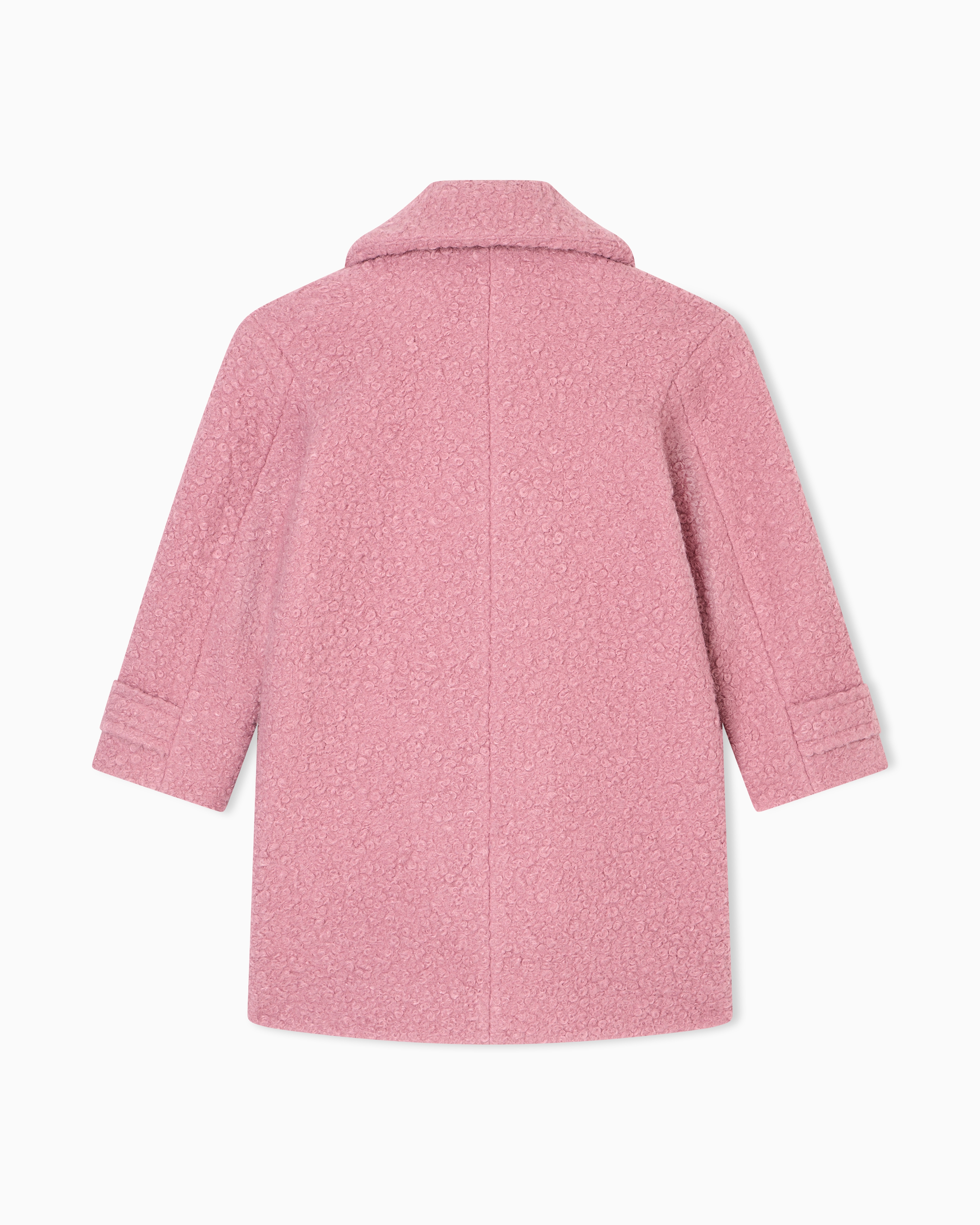 Emporio Armani - Double-breasted bouclé coat, Girl, Pink, Size: