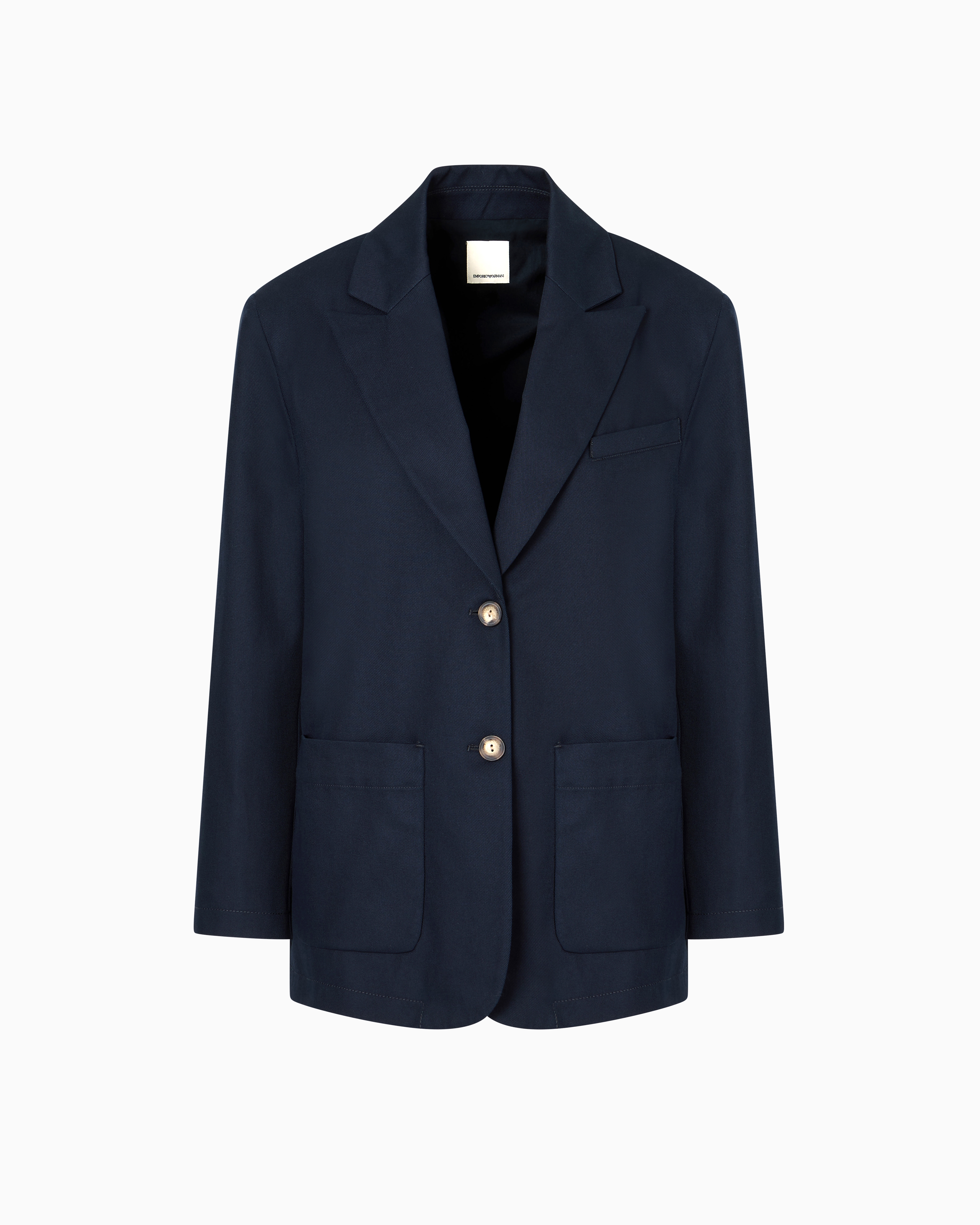 Emporio Armani - ASV lightweight gabardine blazer from the Peace capsule collection, Woman, Navy Blue, Size: