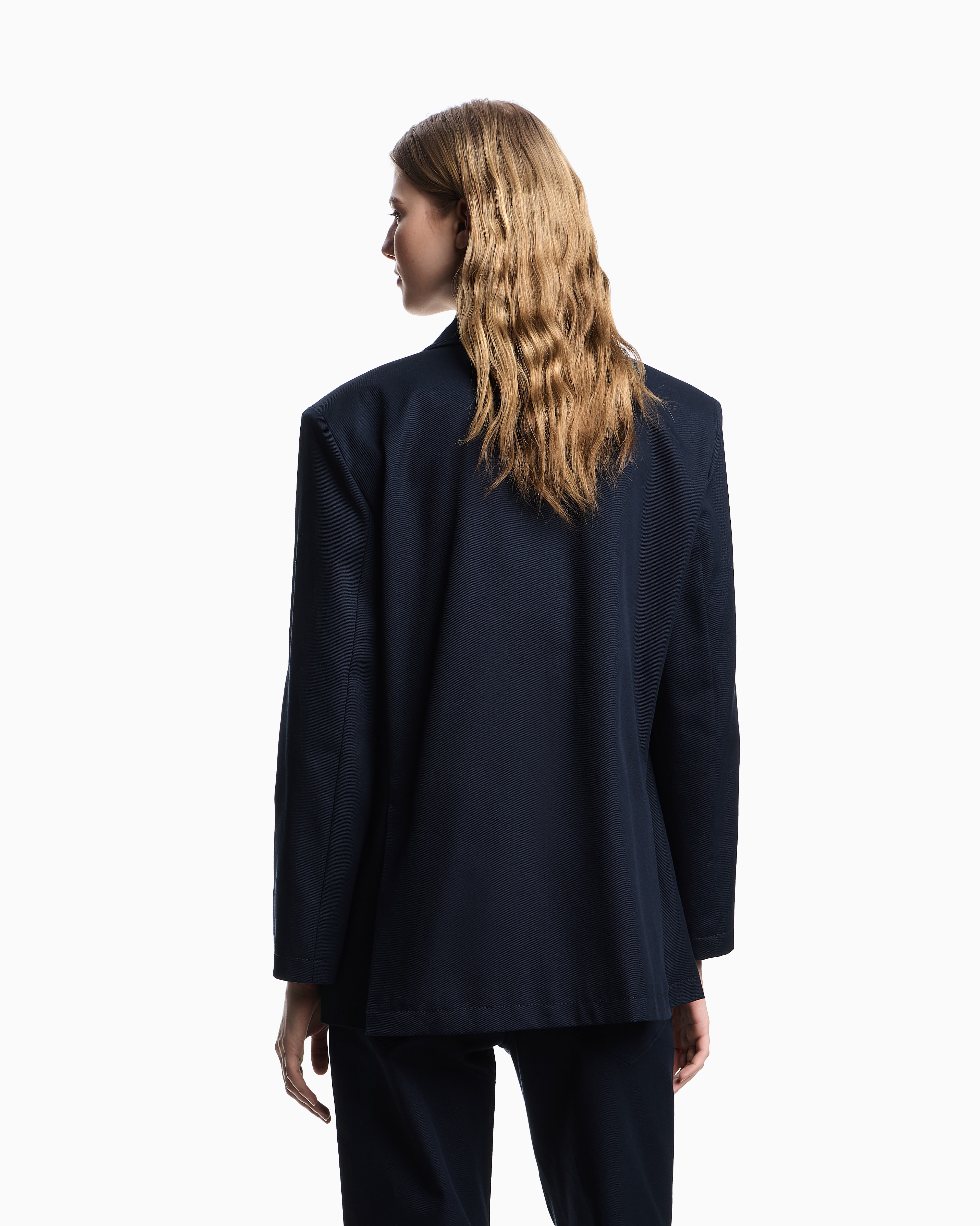 アウターその他 EMPORIO ARMANI Woman Waistcoat Blue EW001962AF15990 UB092 Jacket in blue with notched lapel brand EMPORIO ARMANI
