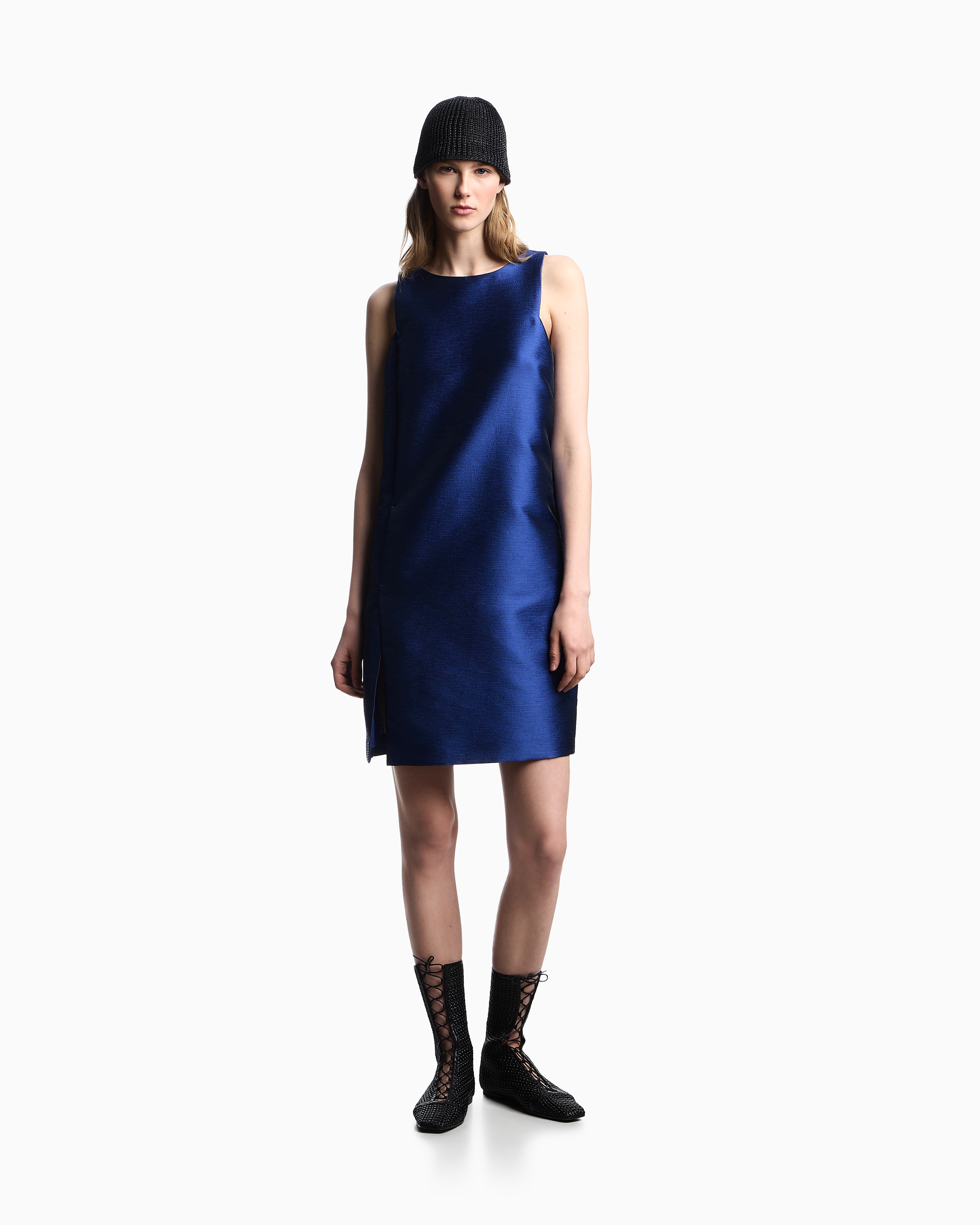 EMPORIO ARMANI▼シャンタン風ファブリック ショート ドレス EW003267_TE14303_UB087_D_SS202