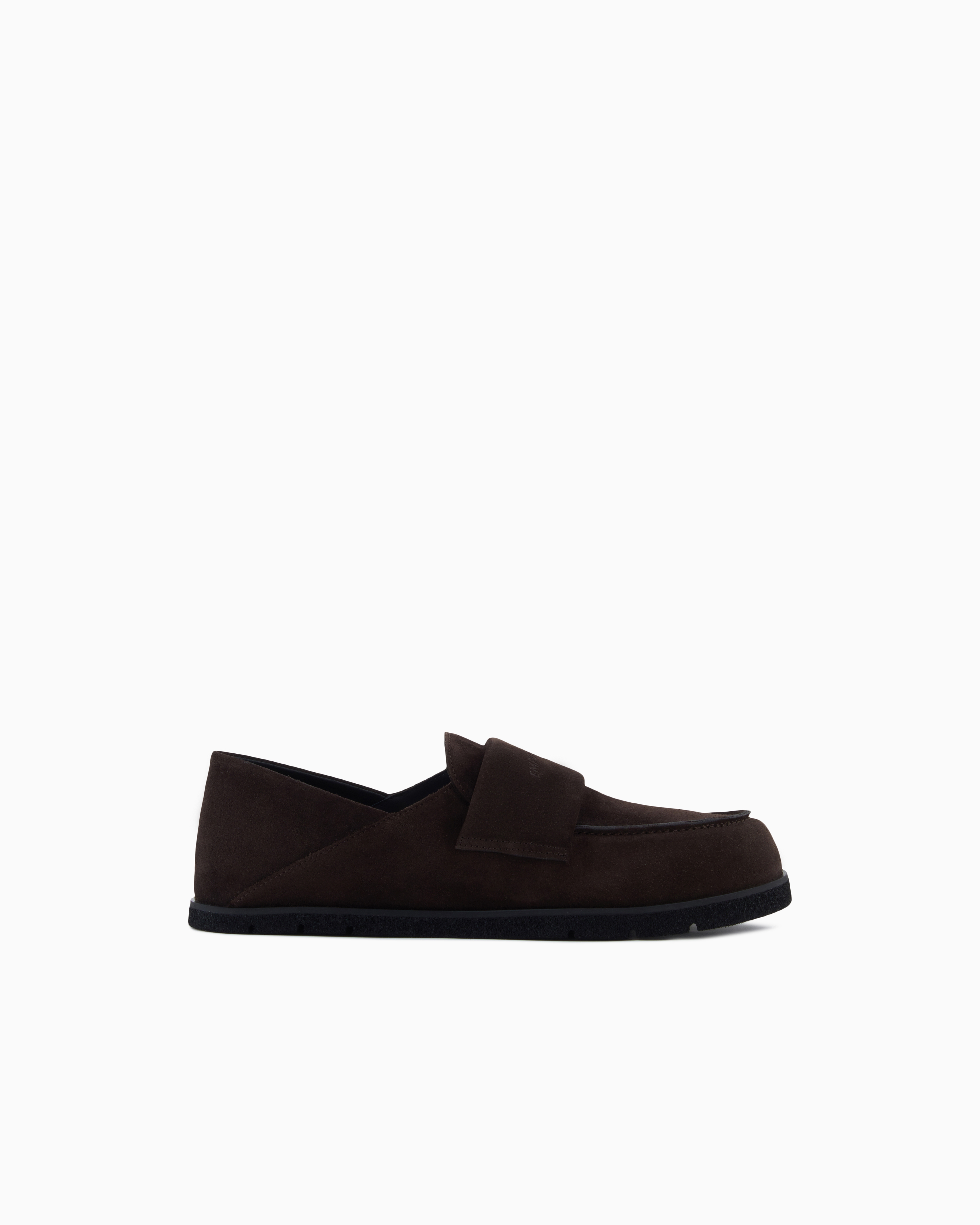 Emporio Armani Mocassins En Cuir Suédé In Black