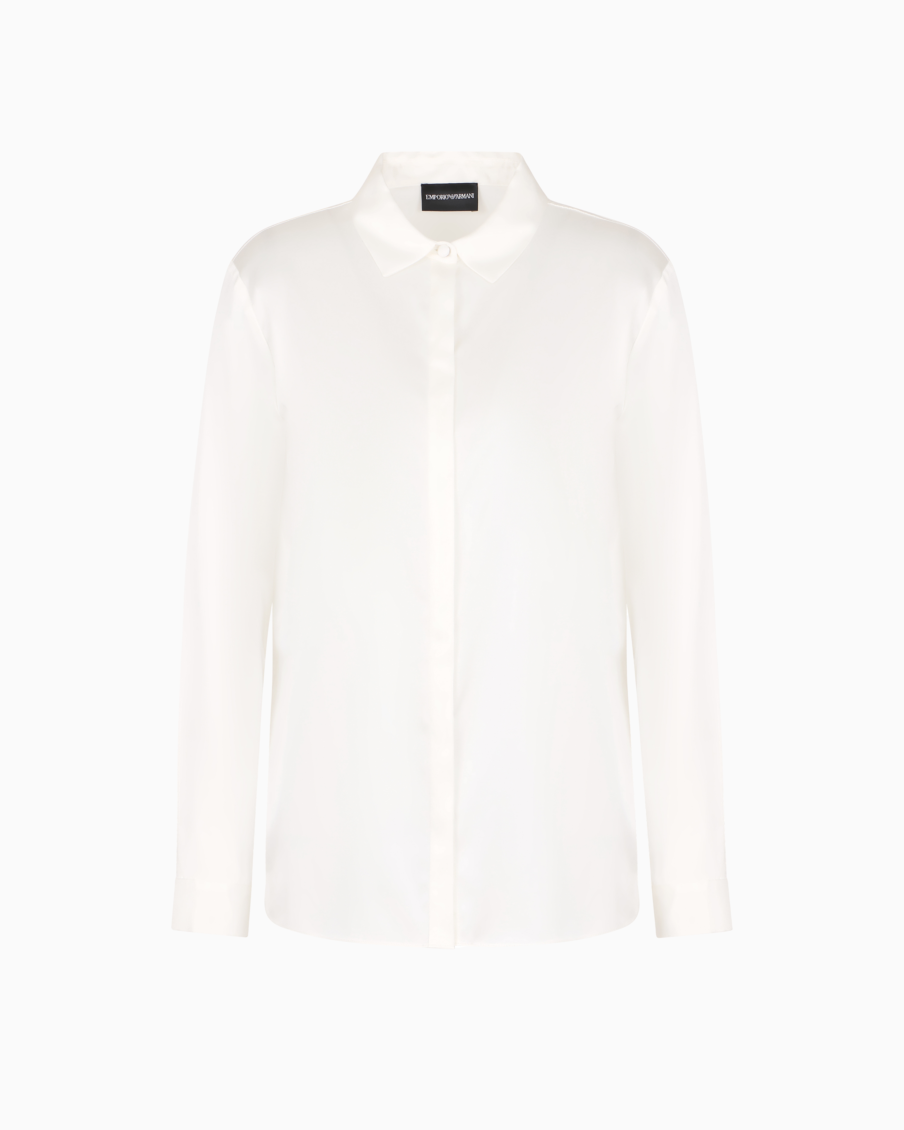 Emporio Armani - Silk satin shirt, Woman, White, Size: