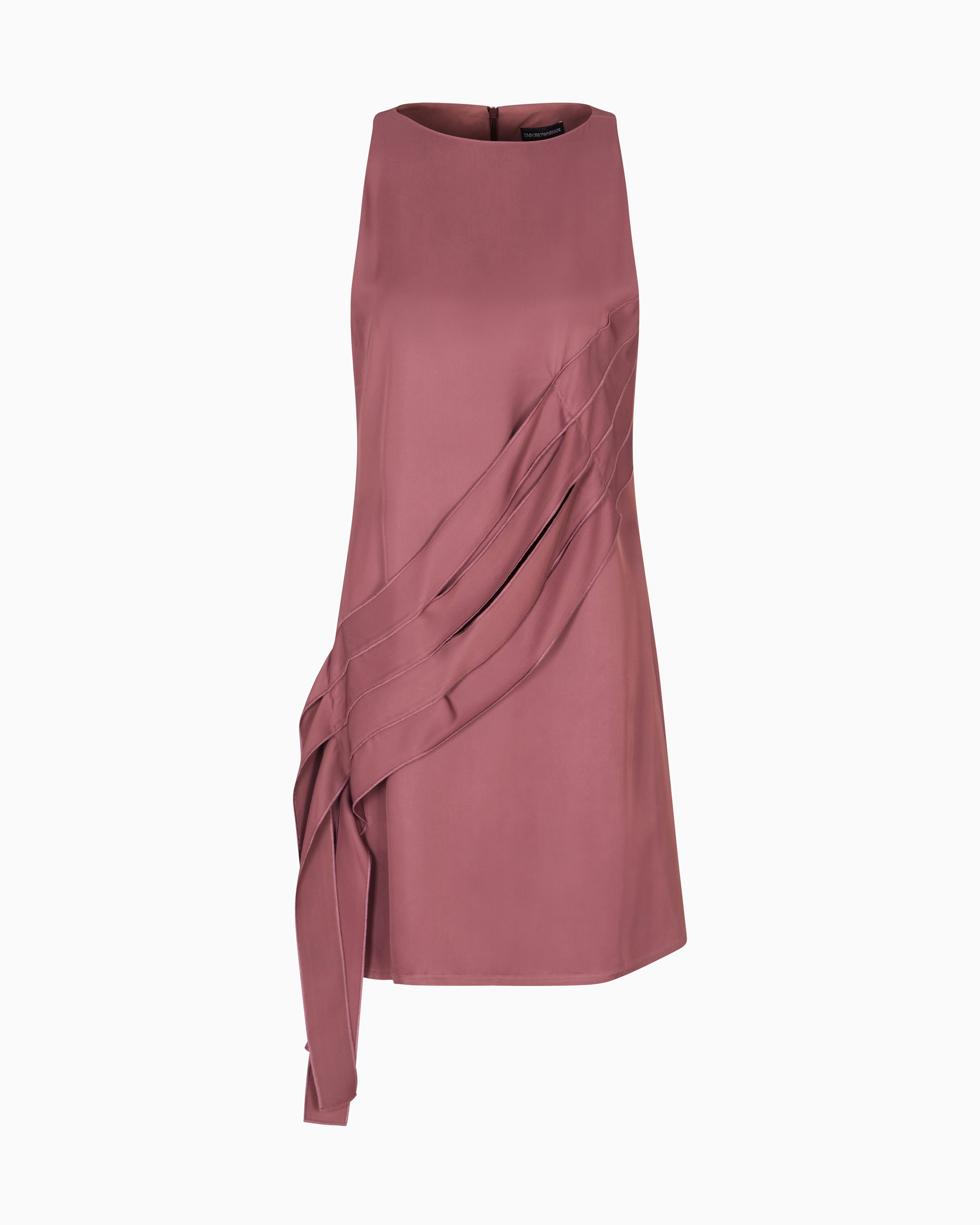 Emporio Armani - Polygon capsule collection dress with satin-fringed details, Woman, Burgundy, Size: