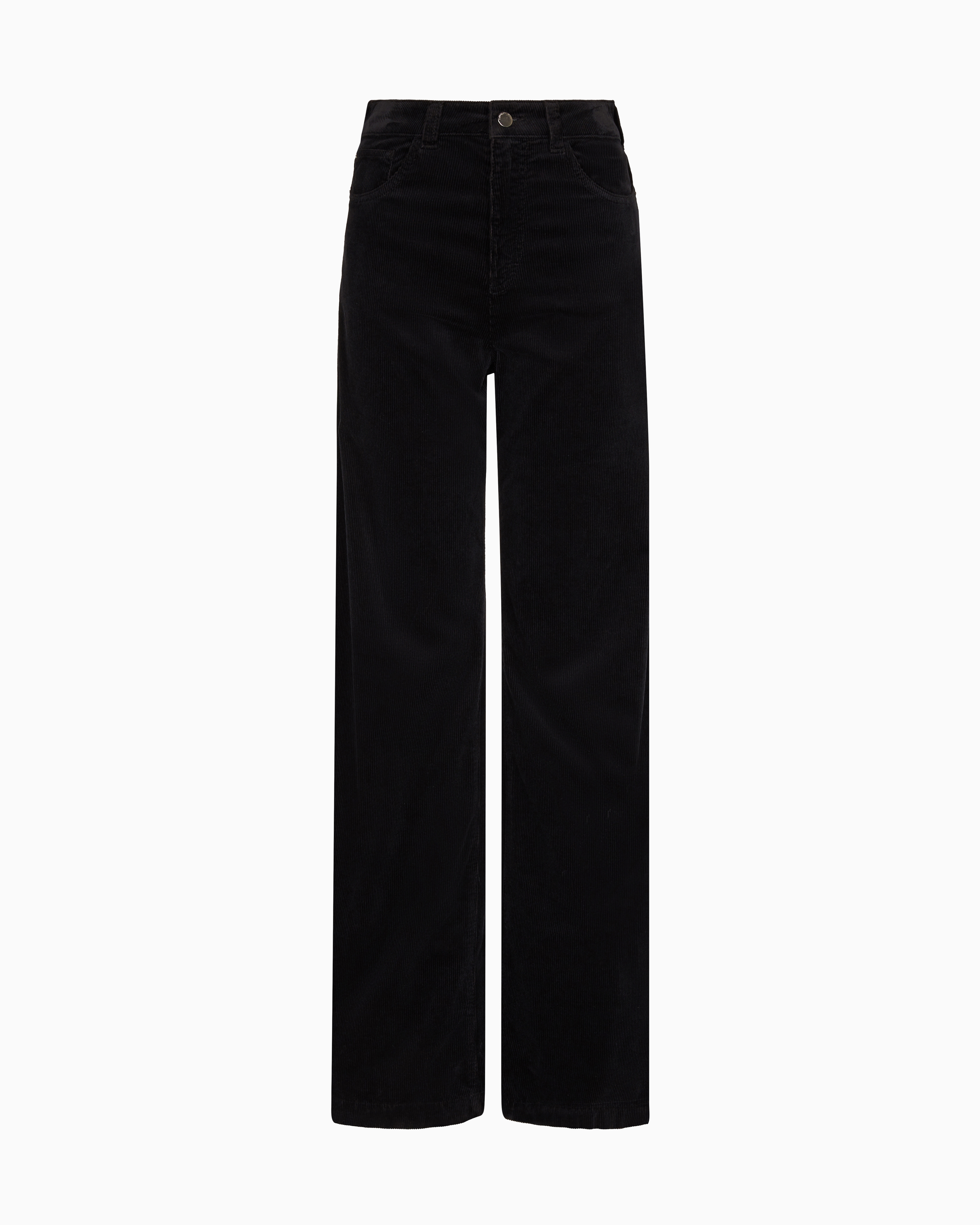 Emporio Armani J14 Regular-fit Garment-dyed Corduroy Trousers In Black