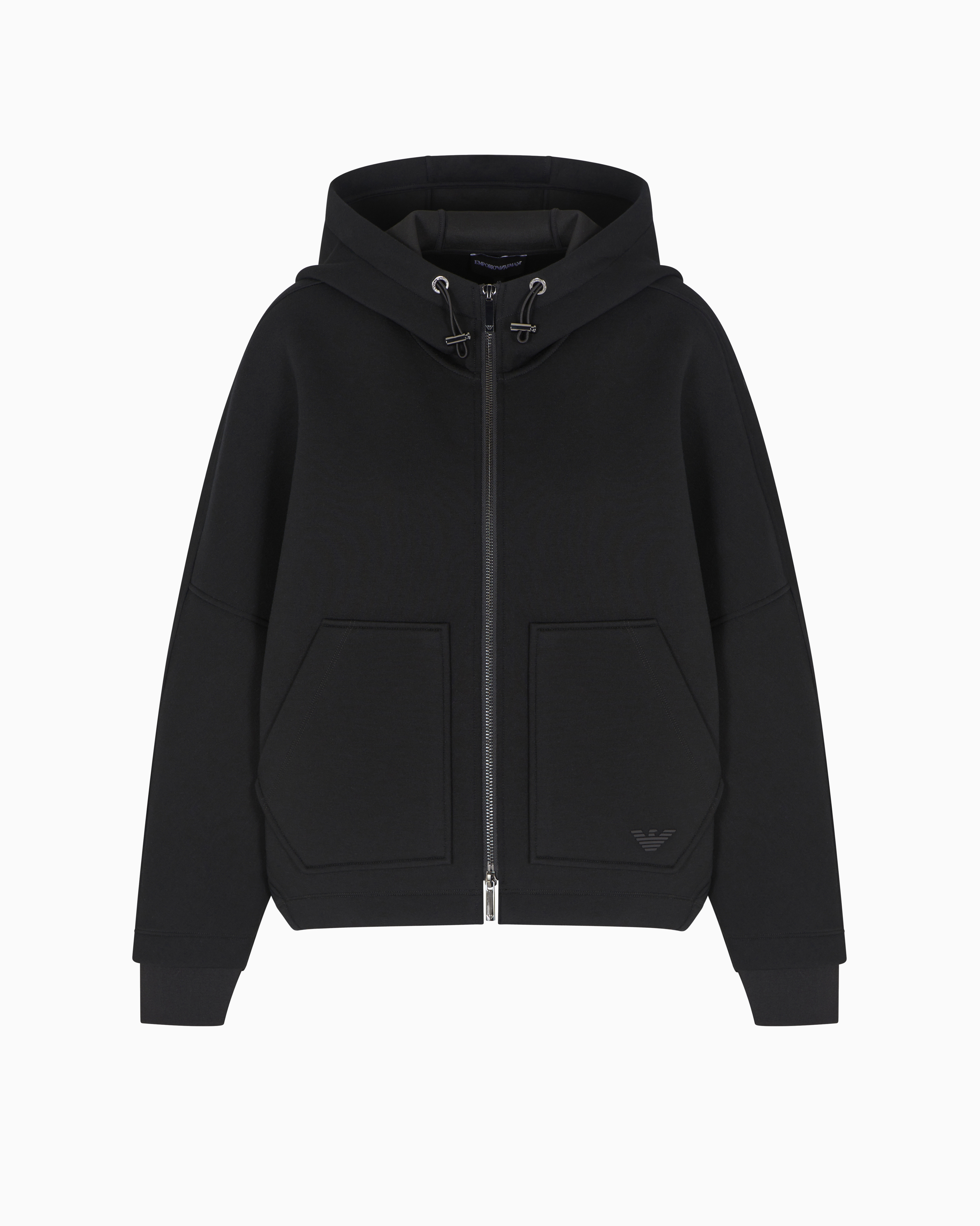 Emporio Armani - Scuba hooded sweatshirt, Woman, Black, Size:
