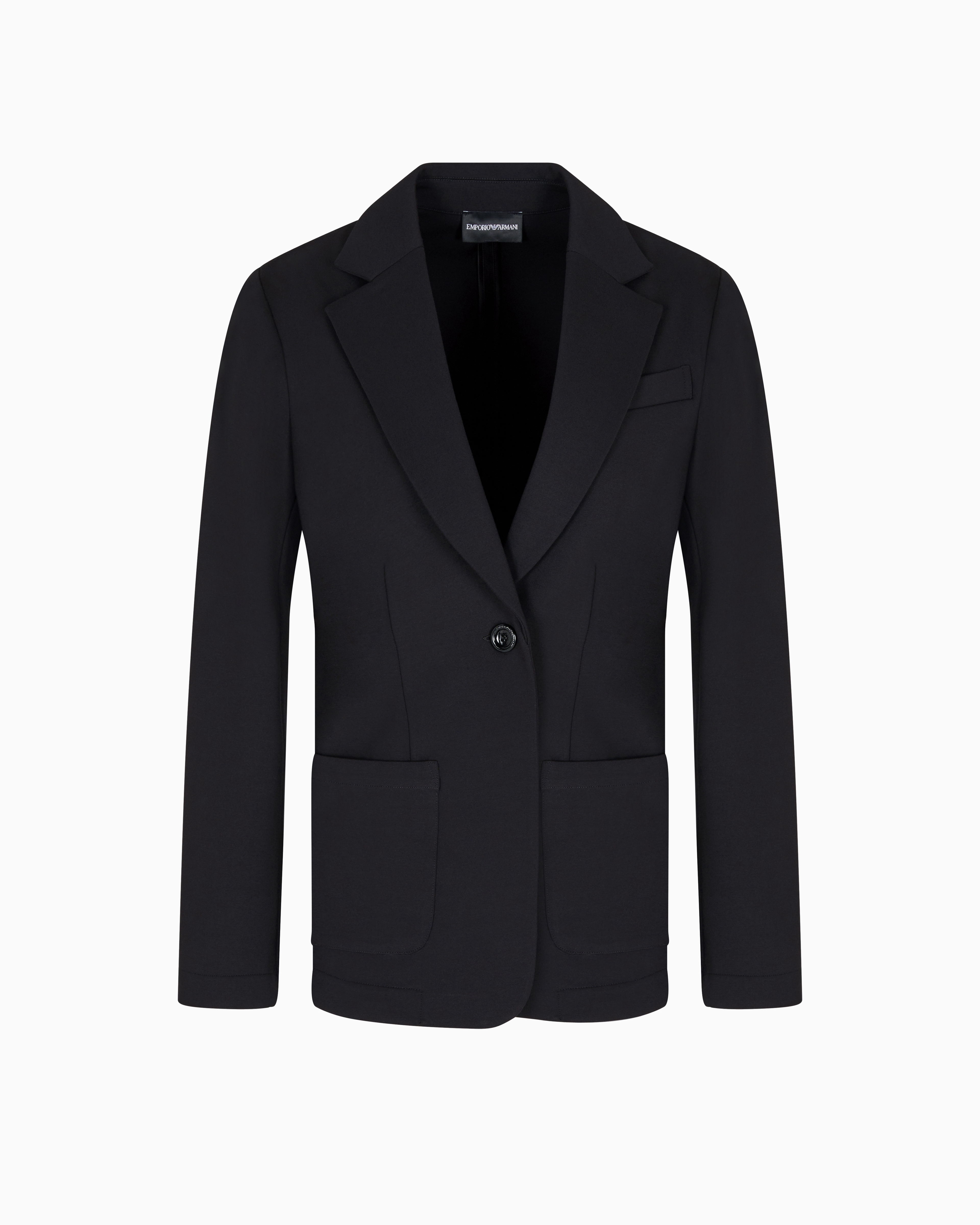 Emporio Armani Travel Essentials Capsule Collection Single-breasted Blazer In Interlock Jersey