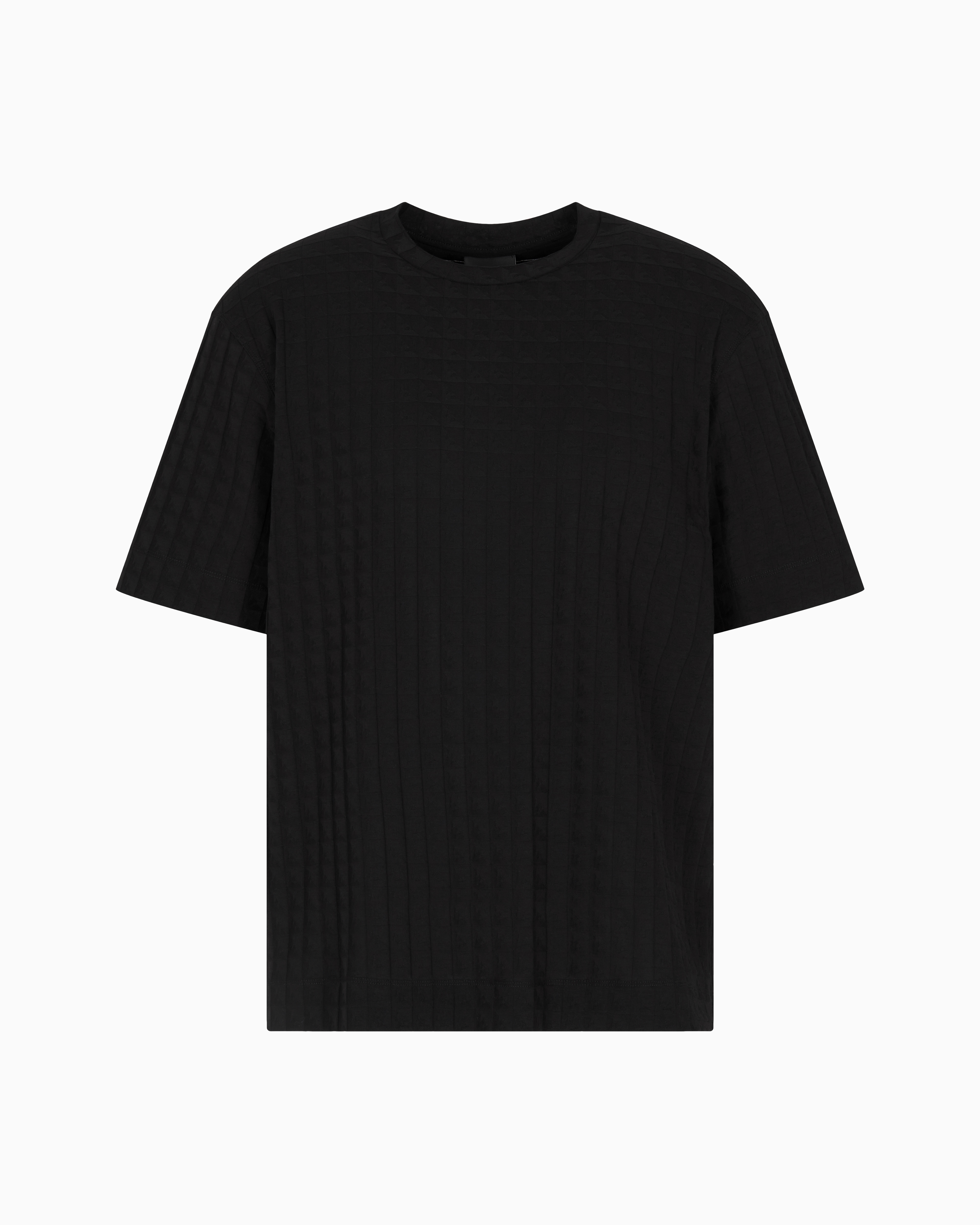Emporio Armani T-shirt En Jersey Jacquard Avec Motif Aigle Répété Asv